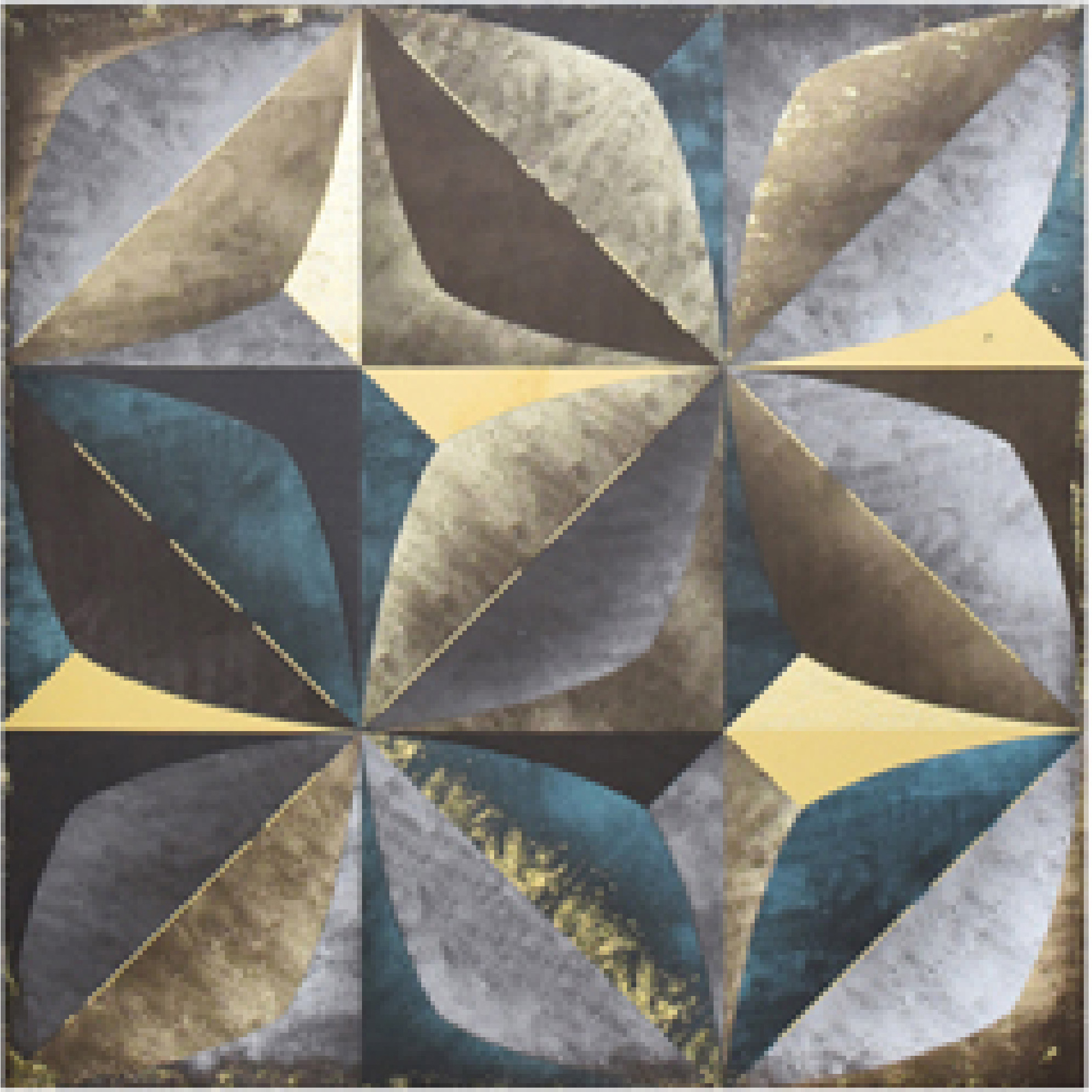 600x600mm Multi - colored Geometric Pattern Ceramic Tiles for Dining Room Decor TQ16 - 3CX6060 - 2081