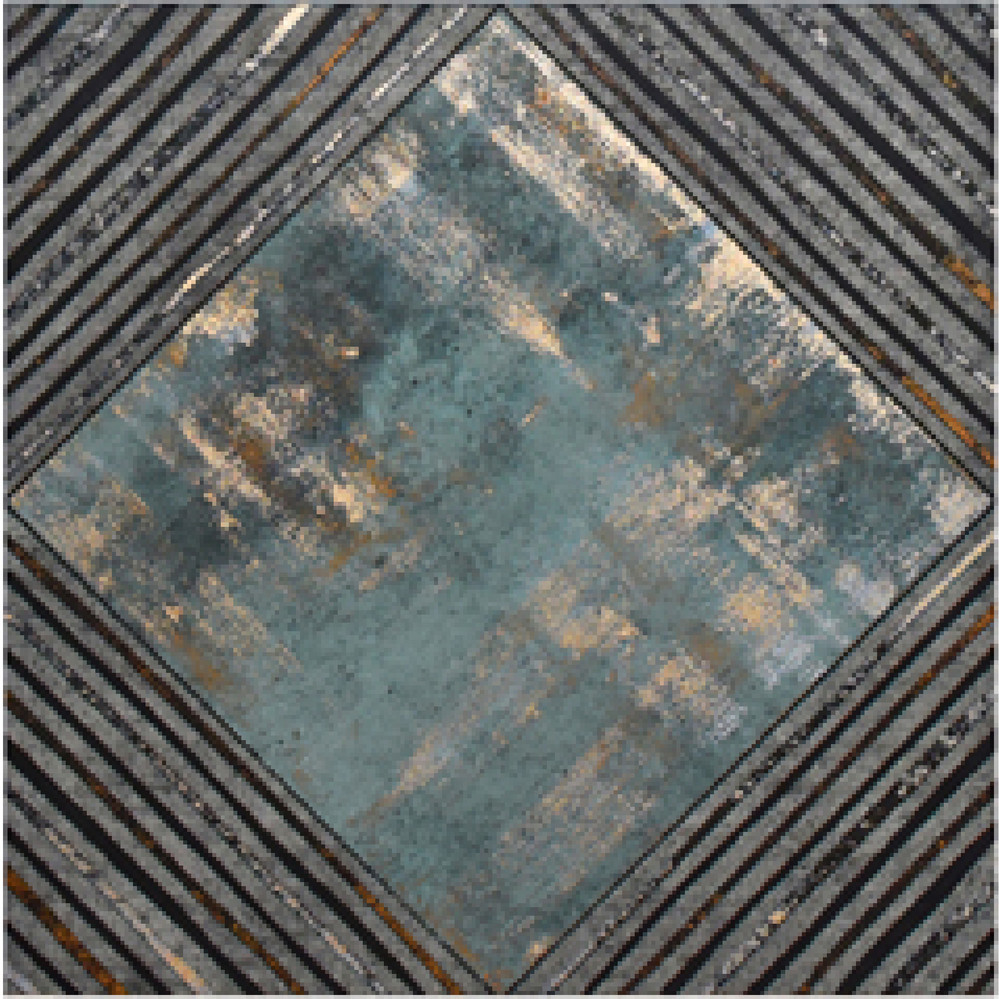 600x600mm Blue - Grey Geometric Pattern Ceramic Tiles for Bathroom Decor TQ16 - 3CX6060 - 2113