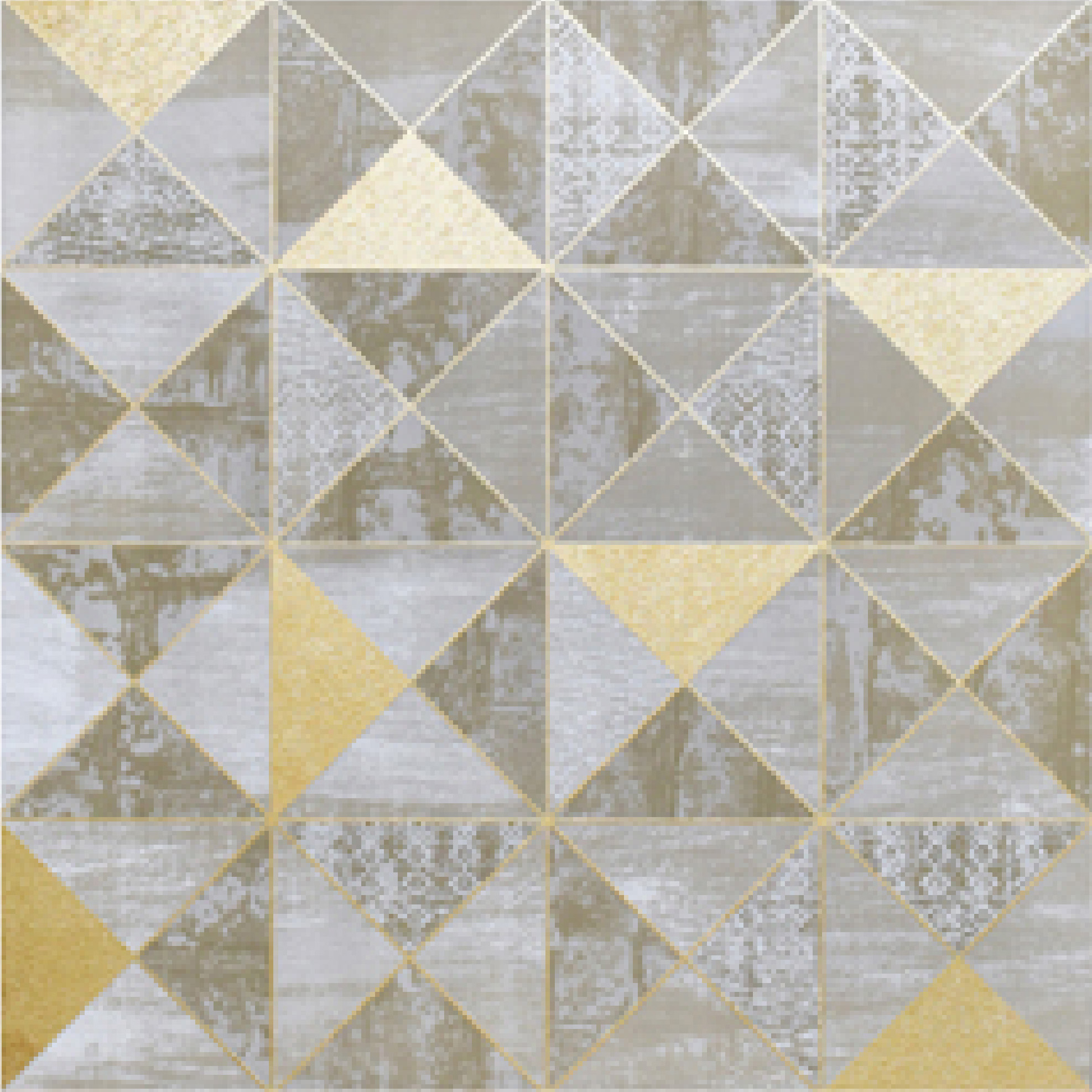 600x600mm Multi - colored Triangular Pattern Ceramic Tiles for Dining Room Decor TQ16 - 2CX6060 - 2134