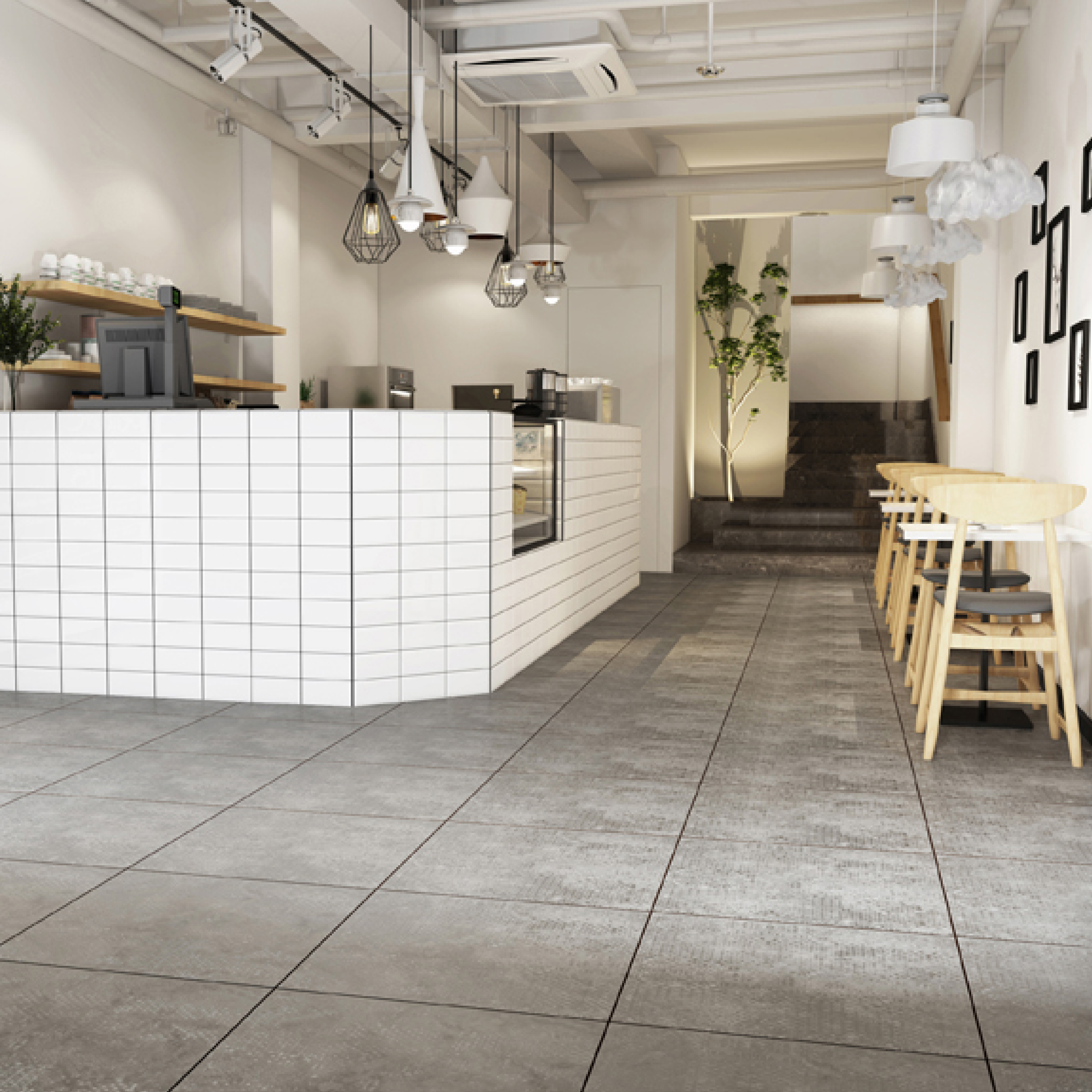 600x600mm Grey Concrete - Look Ceramic Tiles for Café Decor TQ16 - 2CX6060 - 2118