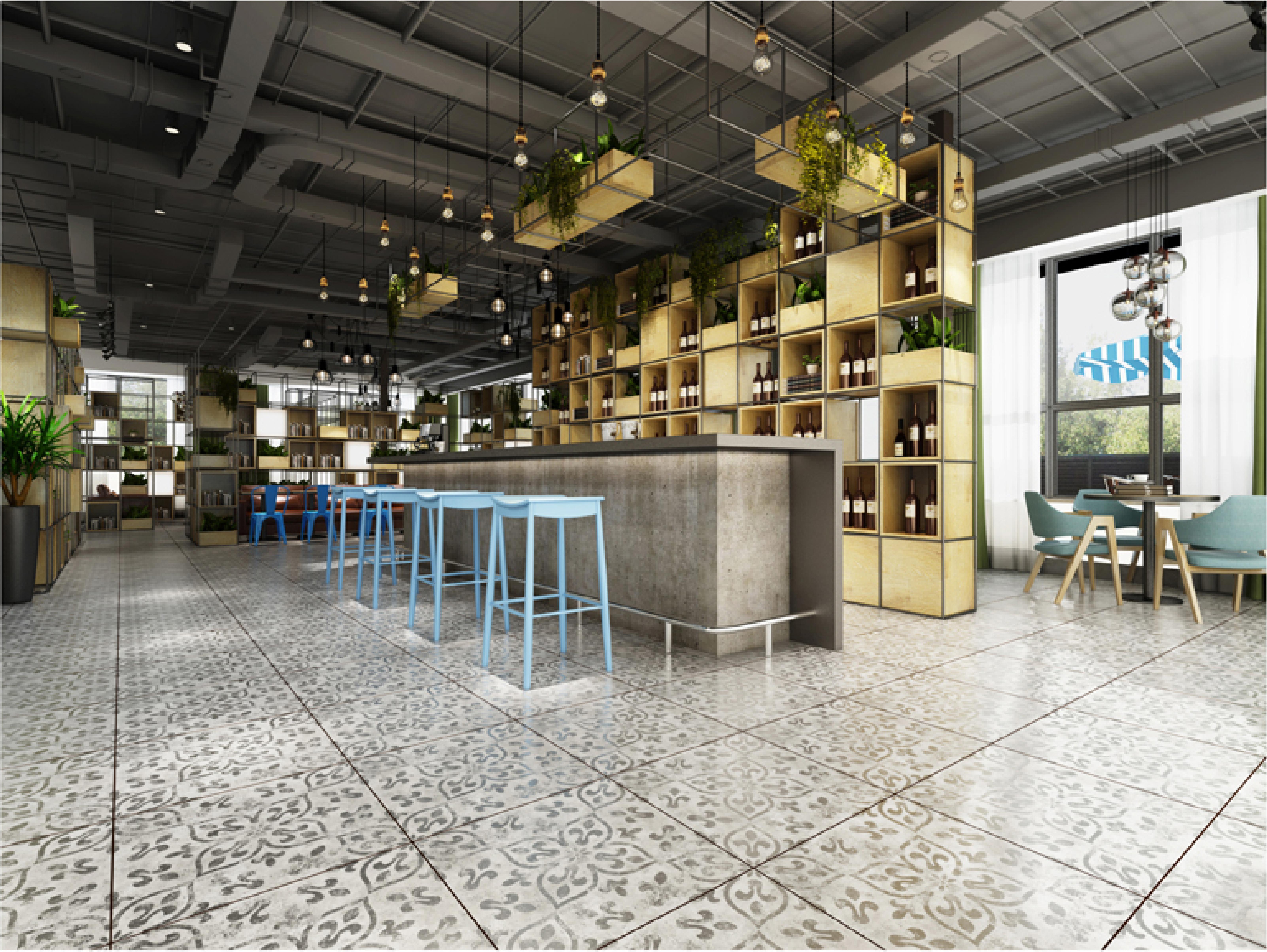 600x600mm Grey - White Patterned Ceramic Tiles for Bathroom Decor TQ16 - 2CX6060 - 2115