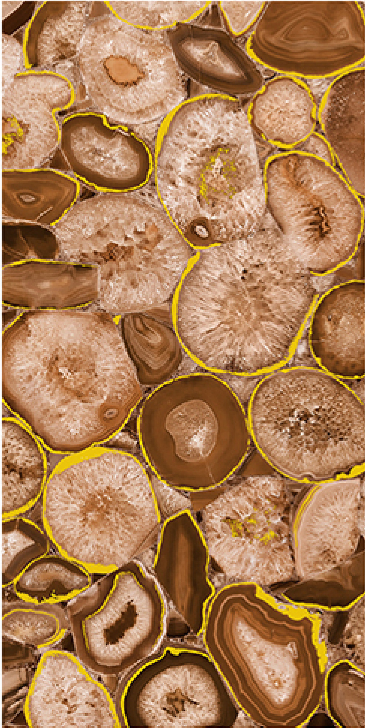 600x1200mm Brown - Yellow Agate - Patterned Ceramic Tiles for Bathroom Decor TQ16 - 3CS60120 - 2496