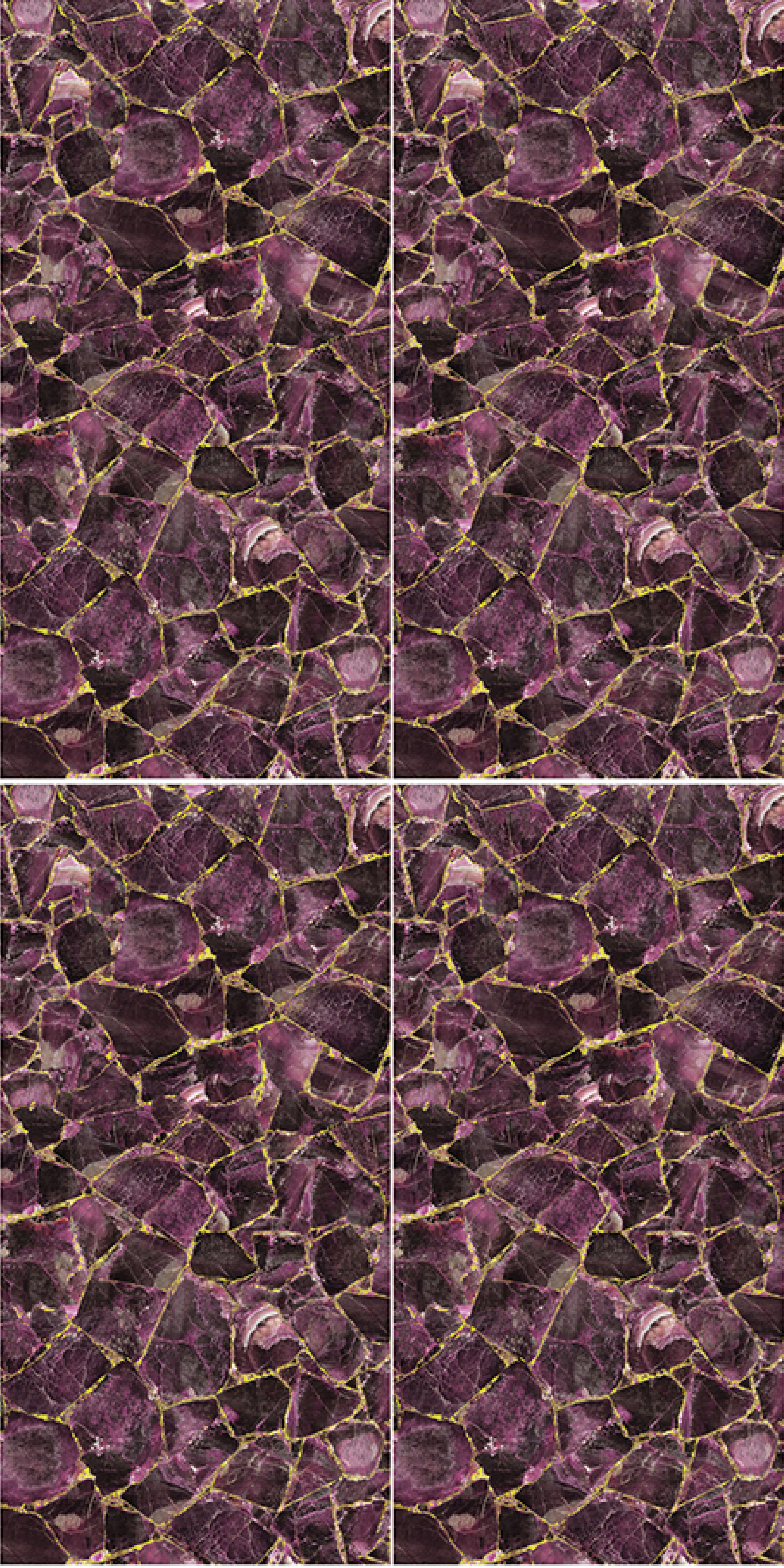 600x1200mm Purple - Gold Cracked - Stone Pattern Ceramic Tiles for Wine Cellar Decor TQ16 - 3CS60120 - 2498