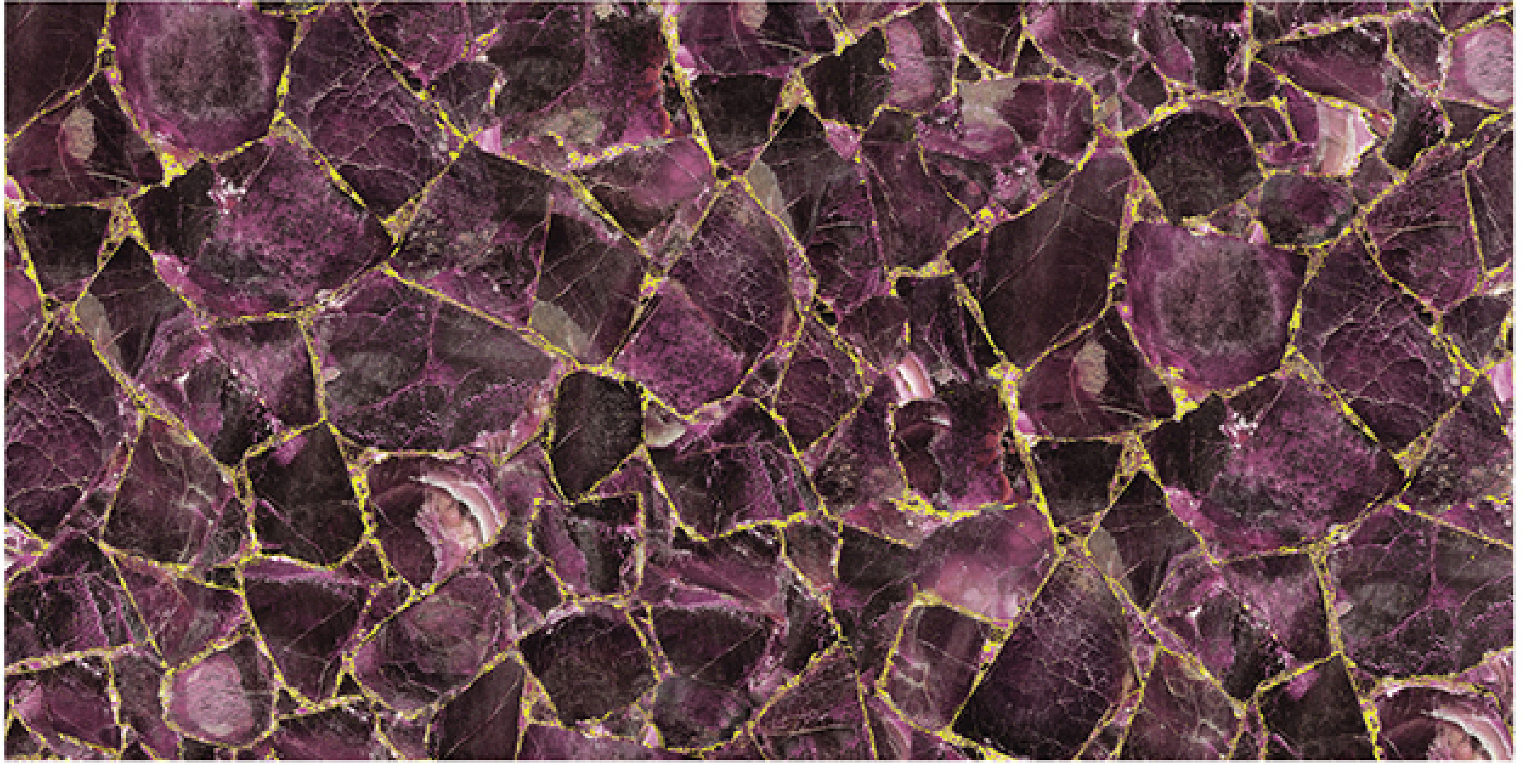 600x1200mm Purple - Gold Cracked - Stone Pattern Ceramic Tiles for Wine Cellar Decor TQ16 - 3CS60120 - 2498