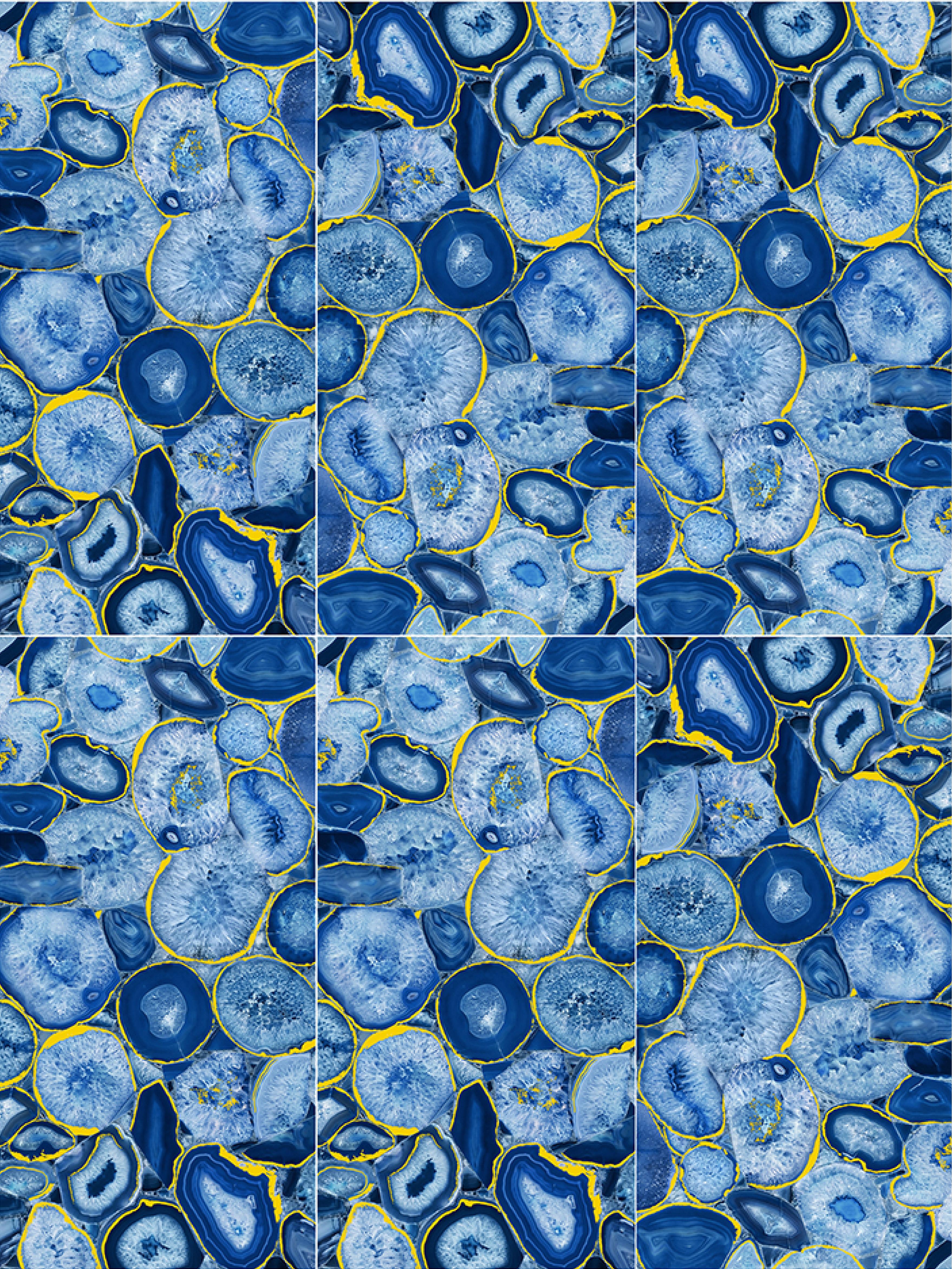 600x1200mm Blue - Gold Agate - Patterned Ceramic Tiles for Retail Store Decor TQ16 - 3CS60120 - 2497