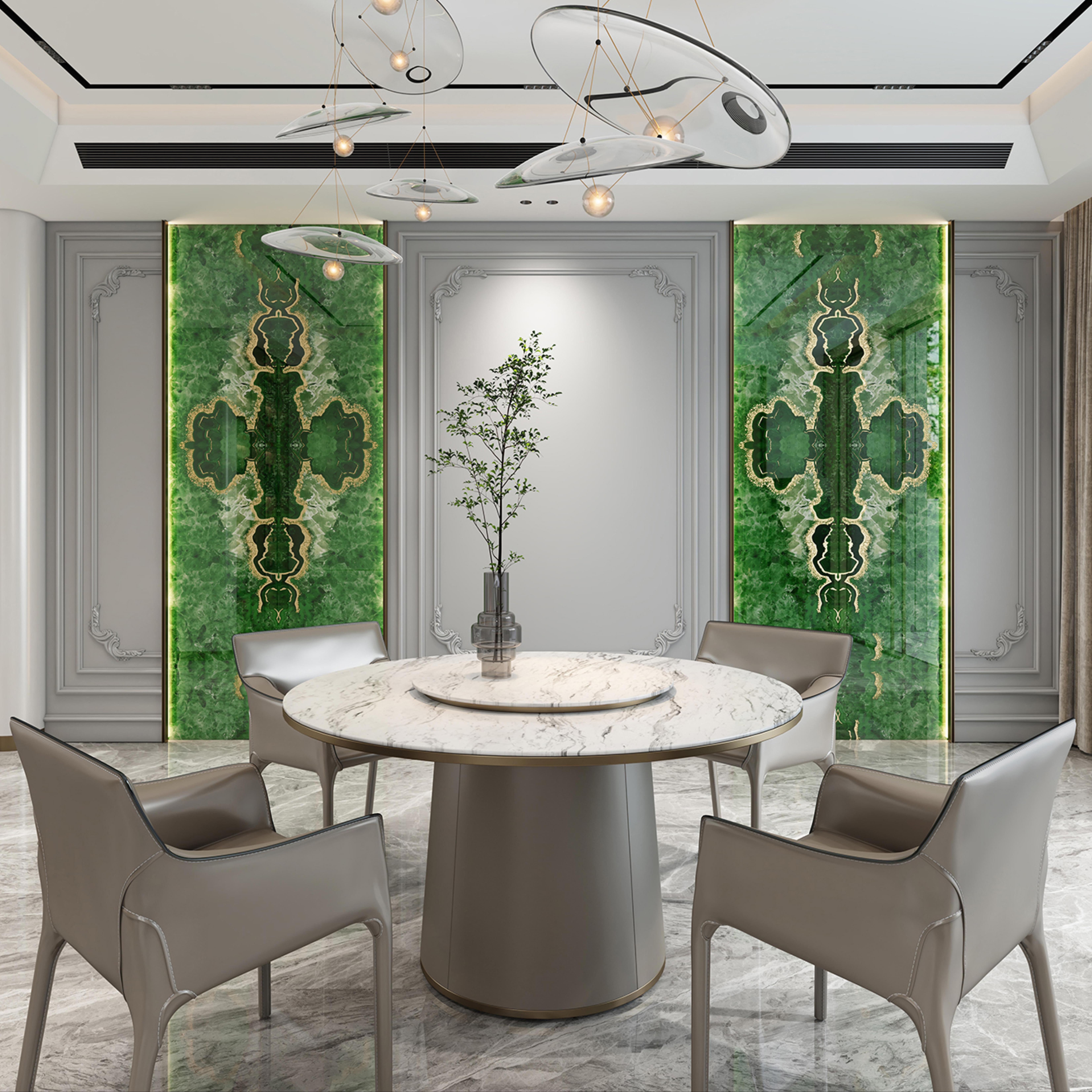 600x1200mm Green - Gold Marble - Patterned Ceramic Tiles for Dining Room Decor TQ16 - 3CS60120 - 2514 - 2513