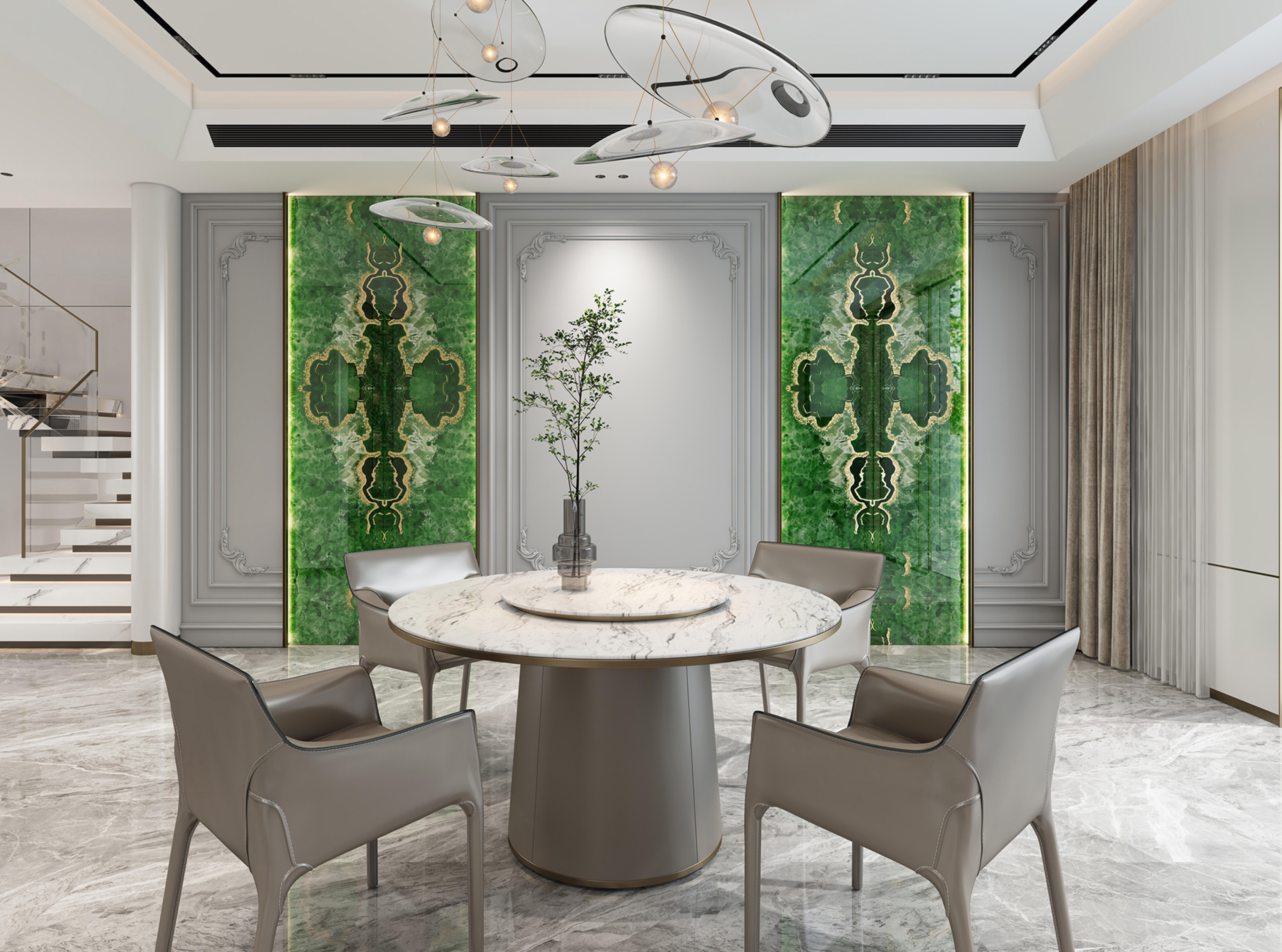 600x1200mm Green - Gold Marble - Patterned Ceramic Tiles for Dining Room Decor TQ16 - 3CS60120 - 2514 - 2513