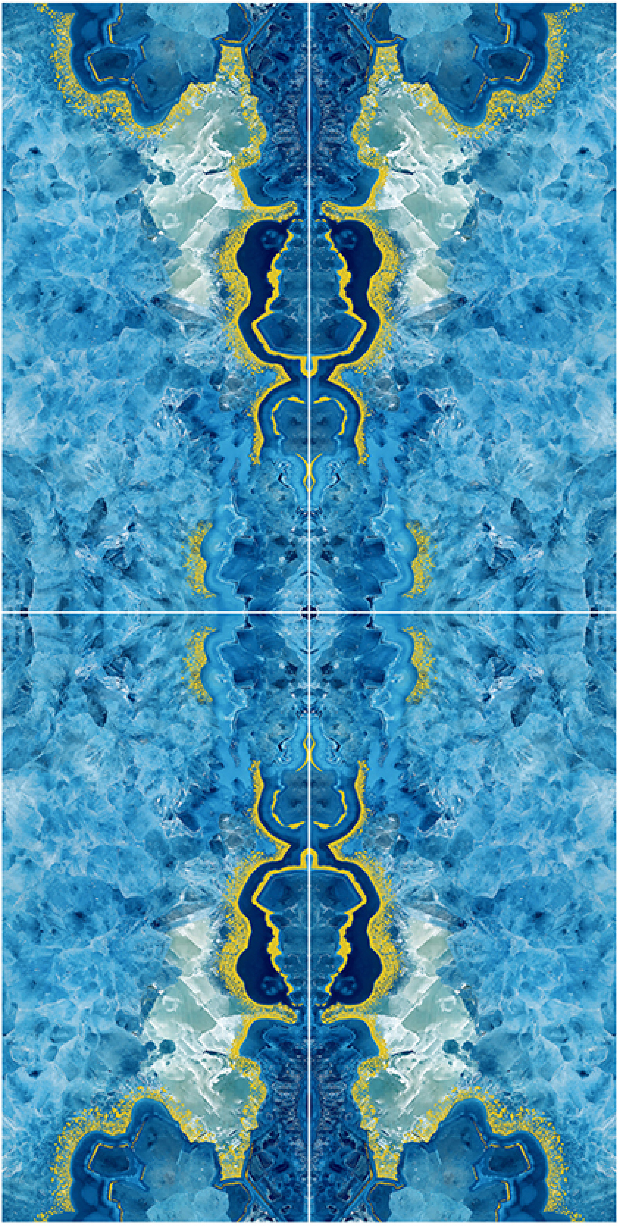 600x1200mm Blue - Gold Marble - Patterned Ceramic Tiles for Living Room Decor TQ16 - 3CS60120 - 2518 - 2517