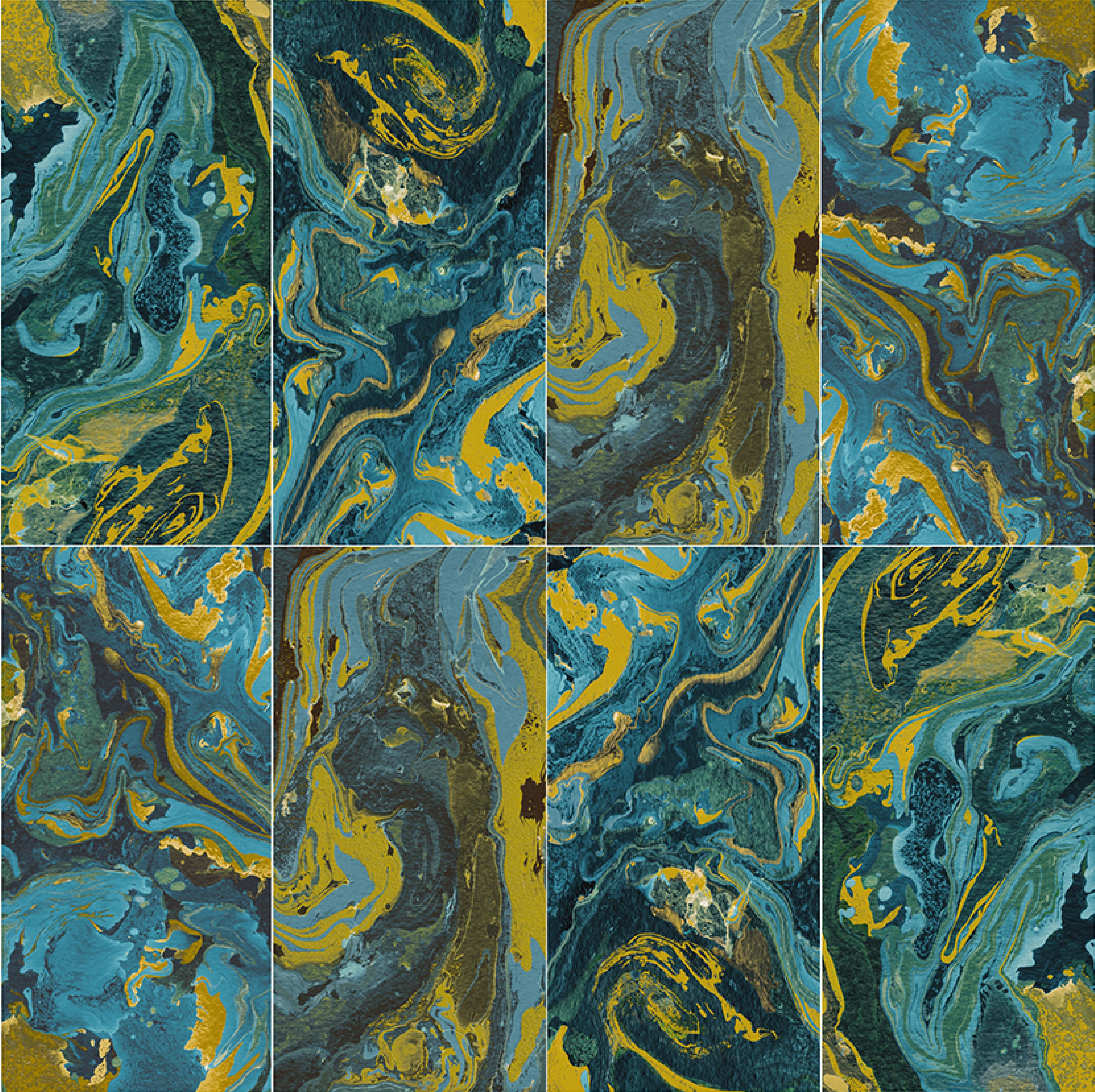 600x1200mm Blue - Green - Gold Marbled Ceramic Tiles for Nightclub Decor TQ16 - 3CS60120 - 2533 - 2534 - 2535 - 2279