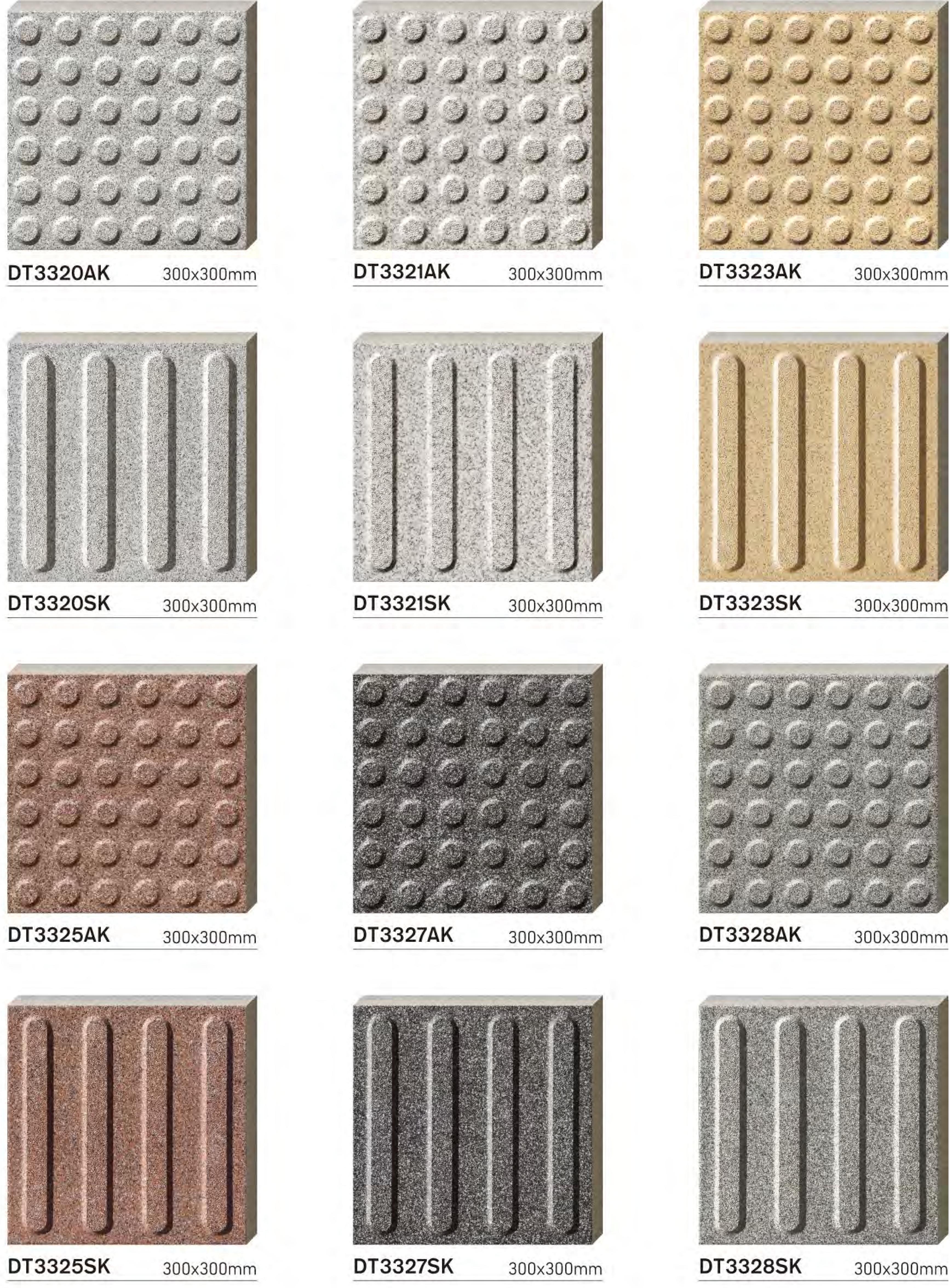 300x300mm Tactile Indicator Tiles for Public Pathways TQ17 - DT3320AK,DT3321AK,DT3323AK,DT3320SK,DT3321SK,DT3323SK,DT3325AK,DT3327AK,DT3328AK,DT3325SK,DT3327SK