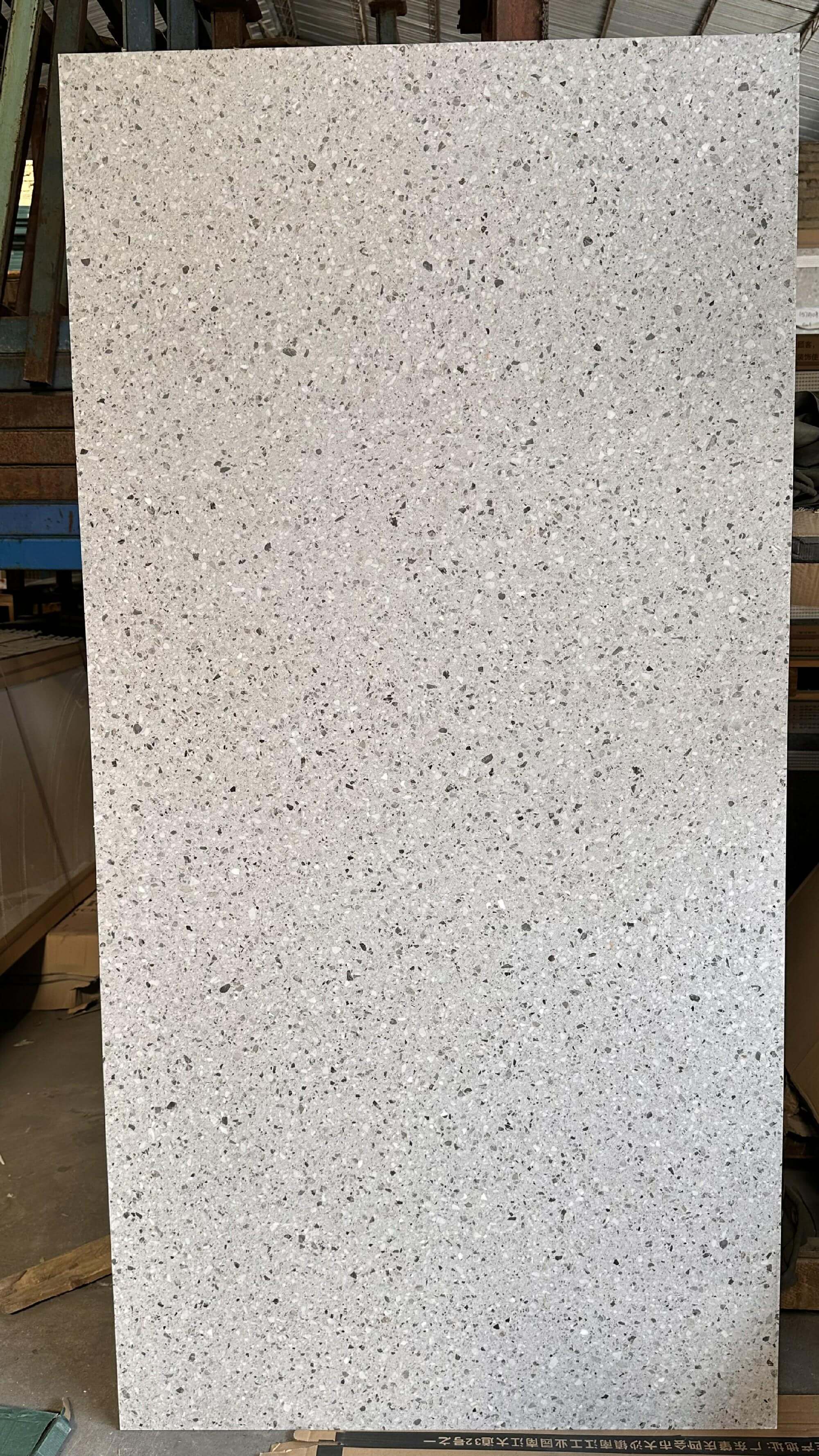 900x1800mm Light Grey Terrazzo - Like Sintered Stone Tiles for Bathrooms TQ08 - 9189665Y