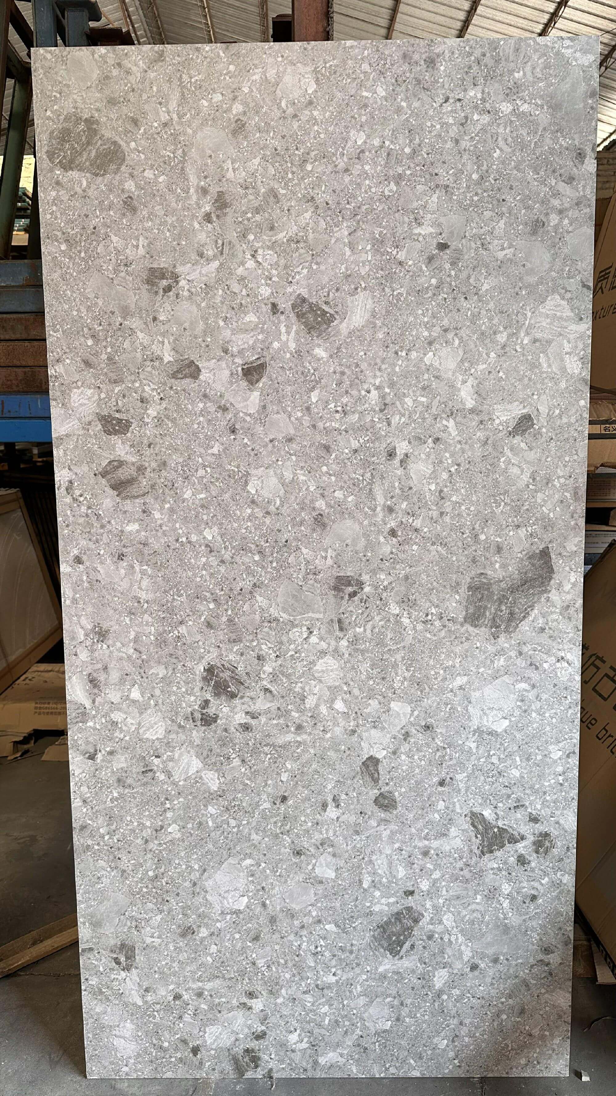 900x1800mm Grey Terrazzo - Like Sintered Stone Tiles for Bathrooms TQ08 - 9189667Y