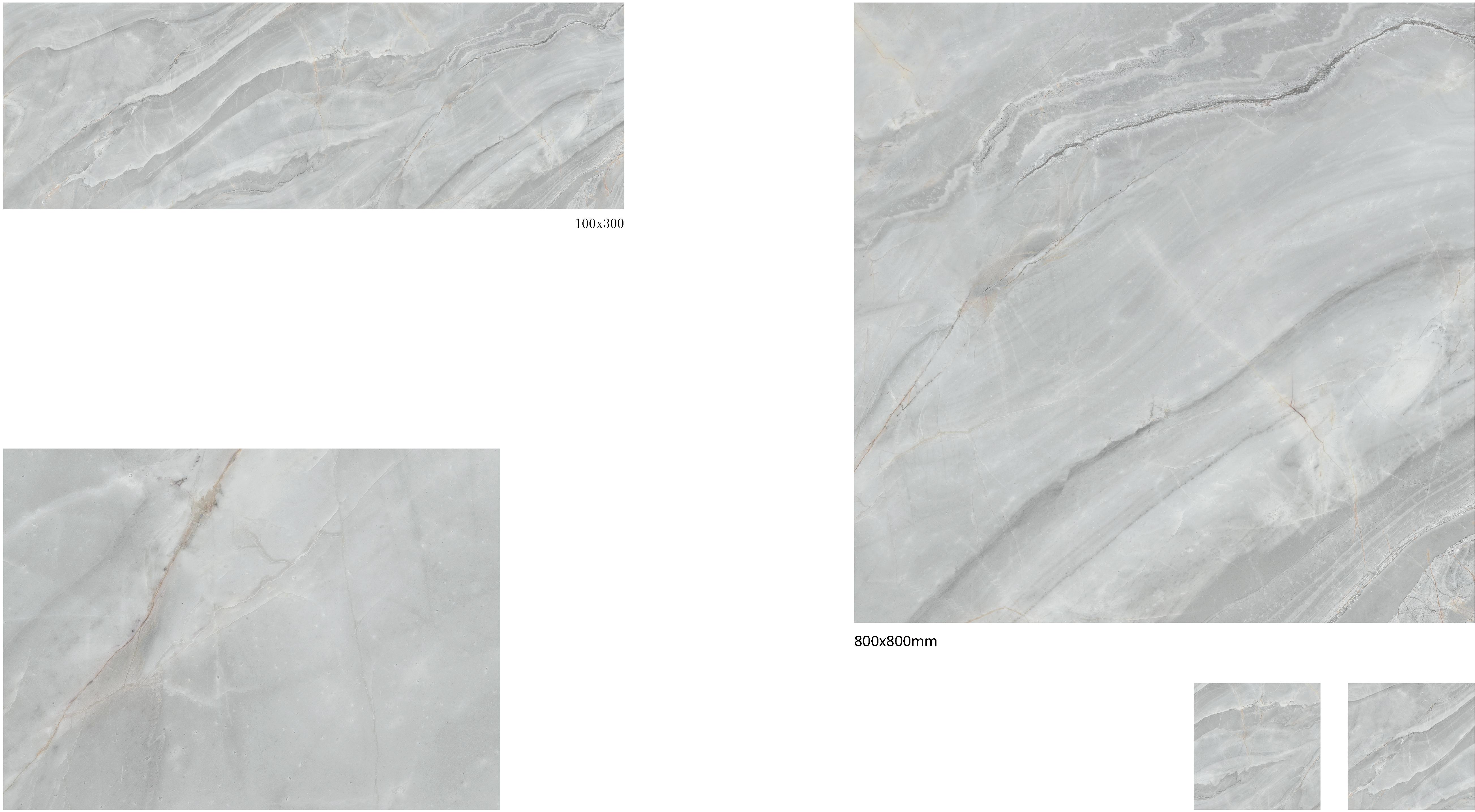 100x300mm 800x800mm Light Grey Marble - Look Tiles for Interior Spaces TQ32 - LG8080
