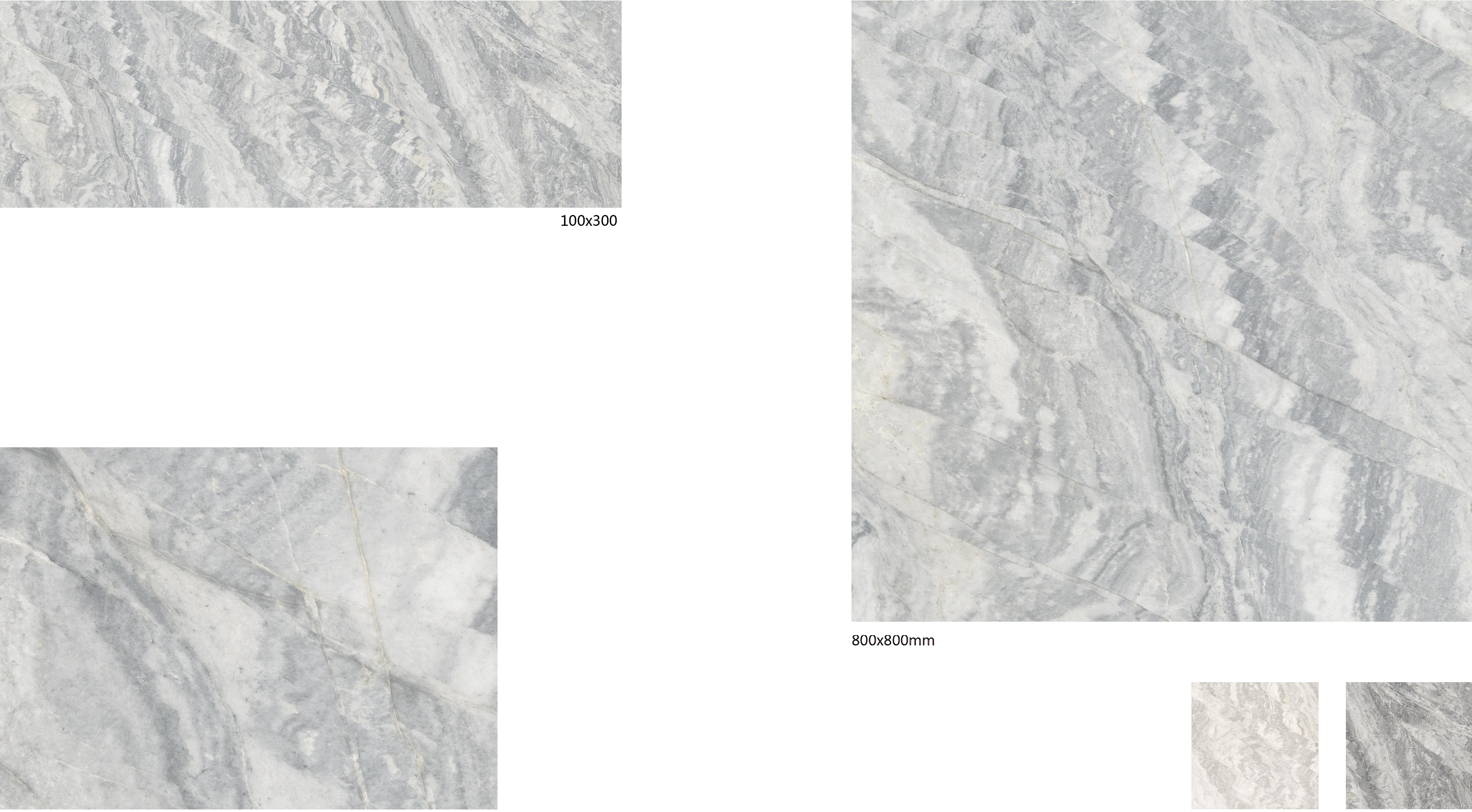 100x300mm & 800x800mm Grey Marble - Look Tiles for Interior Spaces TQ32 - GM1030&8080