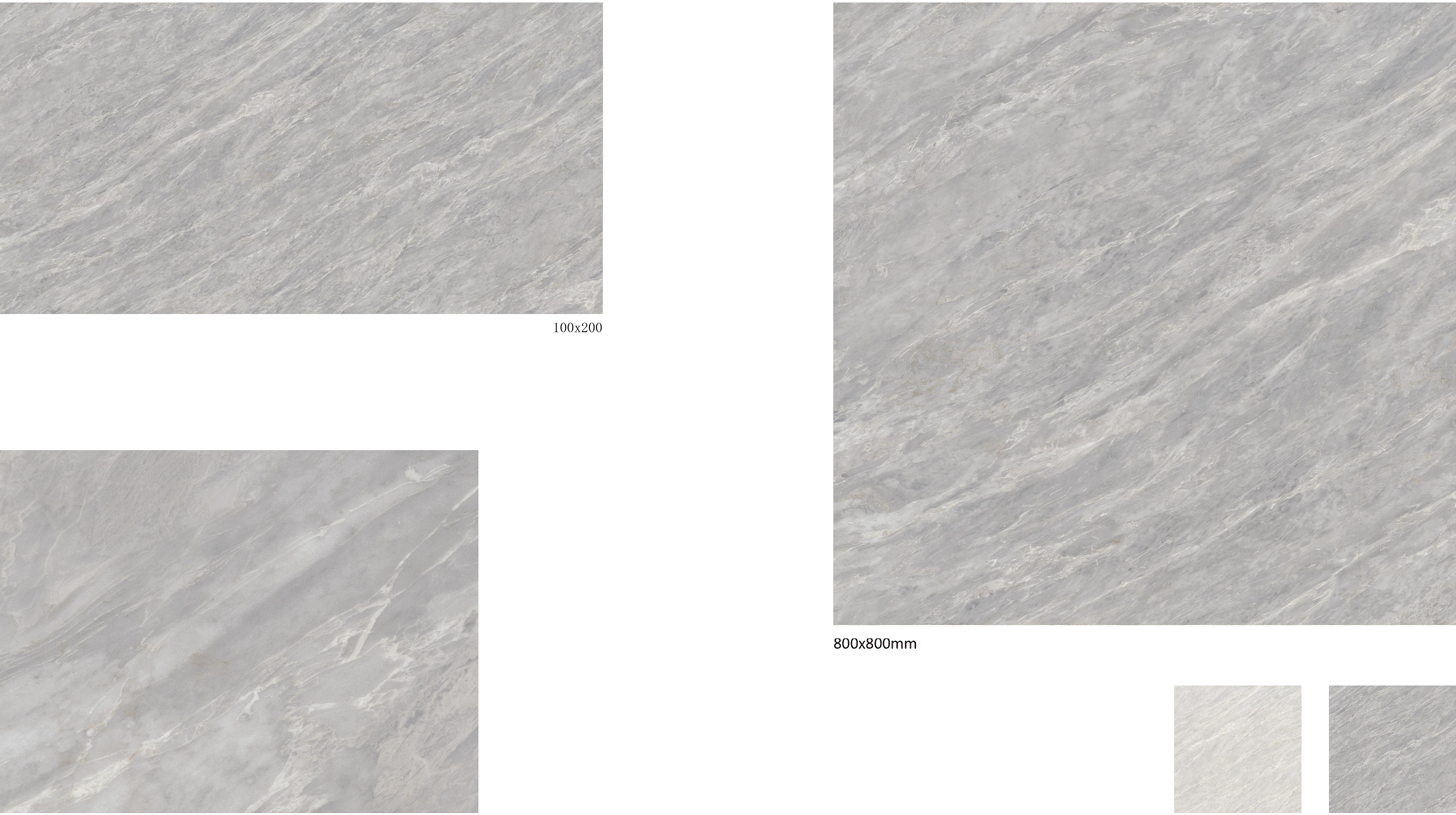 100x200mm & 800x800mm Grey Marble - Look Tiles for Interior Spaces TQ32 - GM1020&8080