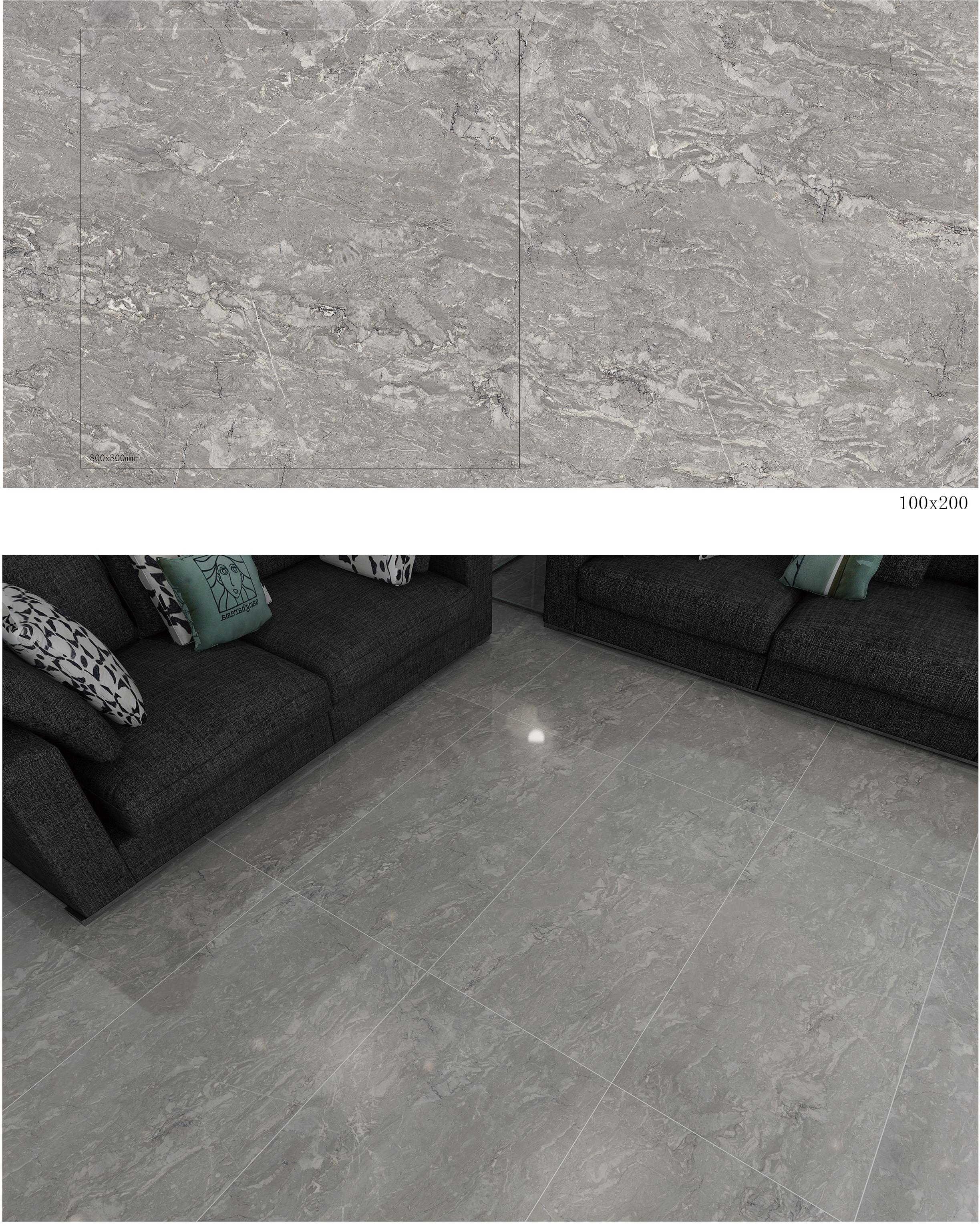100x200mm & 800x800mm Grey Natural - Texture Tiles for Living Spaces TQ32 - GNT1020&8080