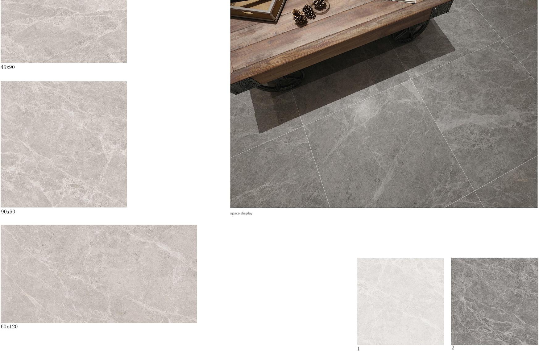 45x90mm, 90x90mm, 60x120mm & 100x200mm Light Grey Marble - Look Tiles for Interior Spaces TQ32 - LGM4590&9090&60120&100200