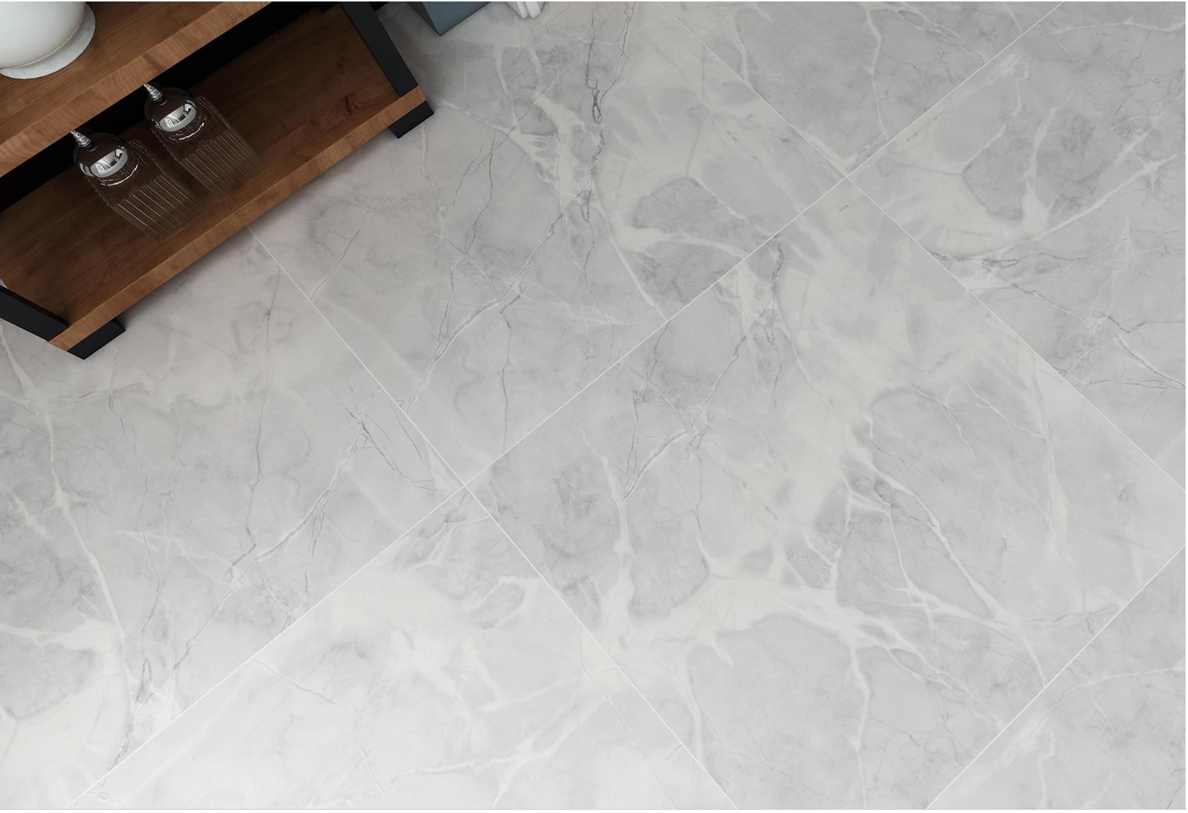 100x200mm & 800x800mm Light Grey Marble - Look Tiles for Interior Spaces TQ32 - LGM1020&8080