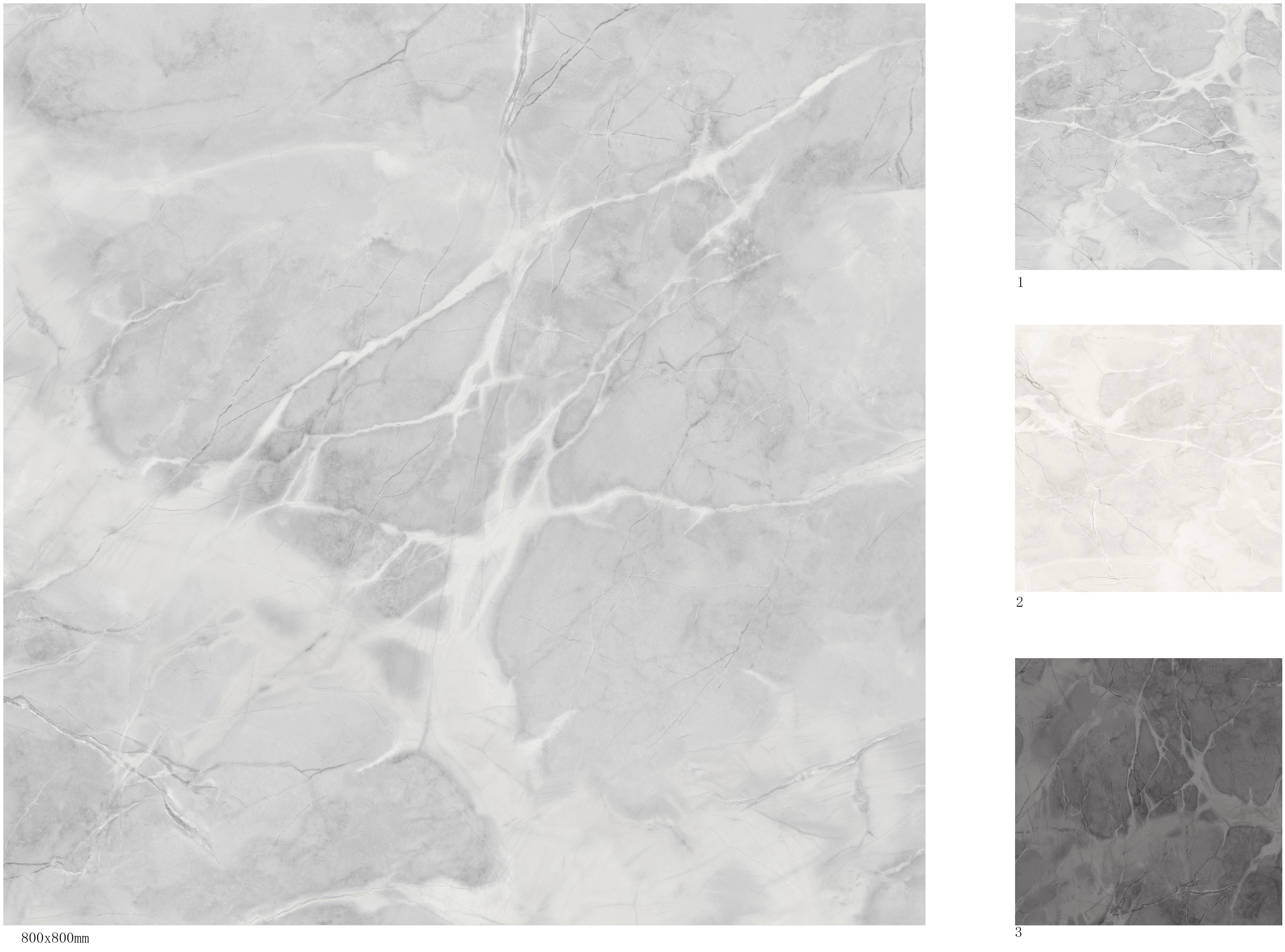 100x200mm & 800x800mm Light Grey Marble - Look Tiles for Interior Spaces TQ32 - LGM1020&8080