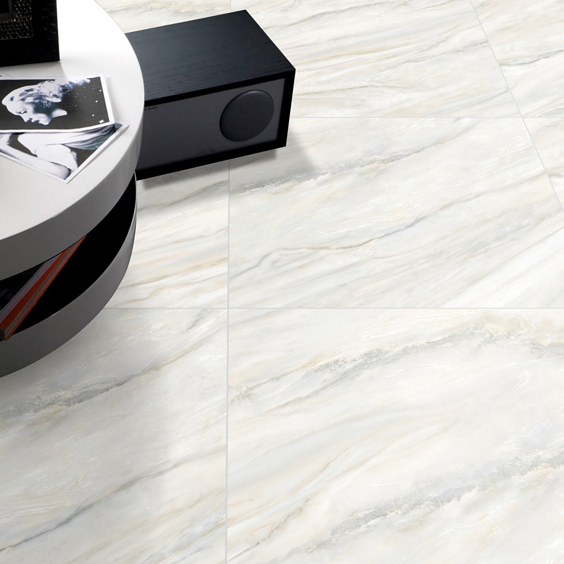 80x80cm & 100x200cm White Marble - Look Tiles with Natural Veins for Interior Spaces TQ32 - TYS - dz003
