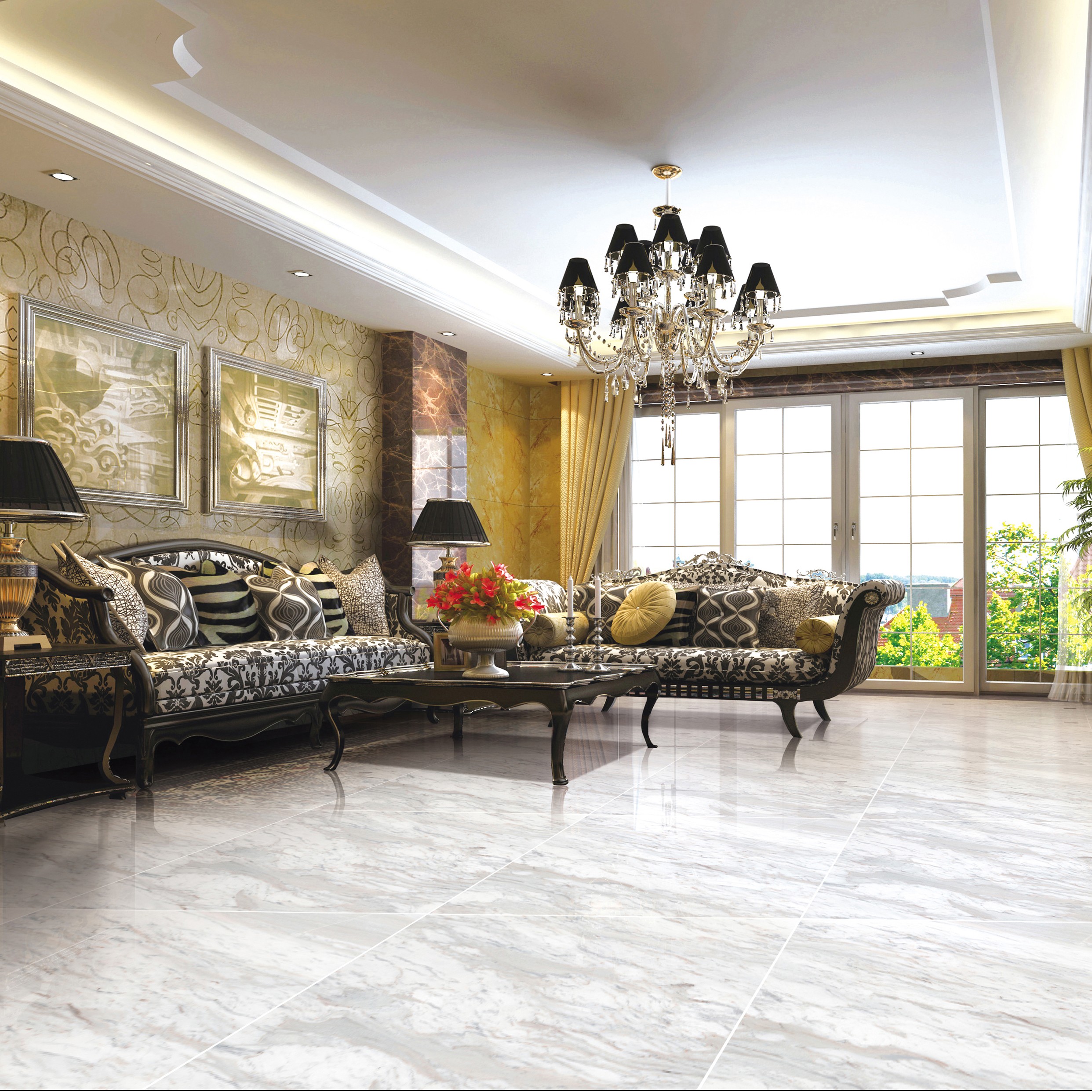 600x1200mm  White Marble - Look Tiles for Luxury Interior Spaces TQ32 - TYS - dz010