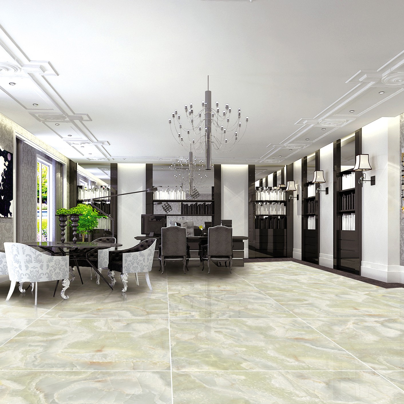 All Sizes Cream - White Onyx - Look Tiles for Luxury Interior Spaces TQ32 - TYS - dz018