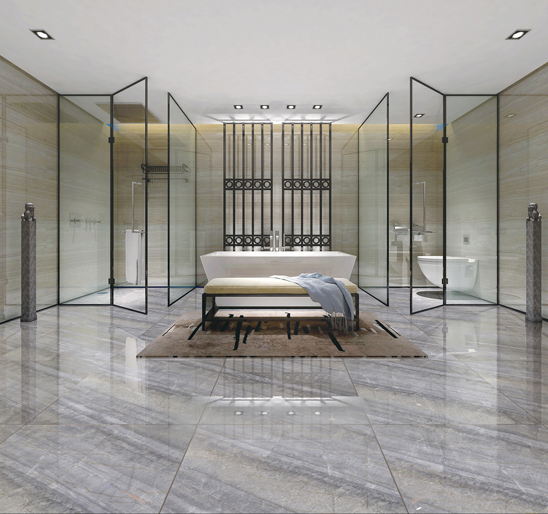 All Sizes Grey Marble - Look Tiles with Gold Veins for Modern Interior Spaces TQ32 - TYS - dz026