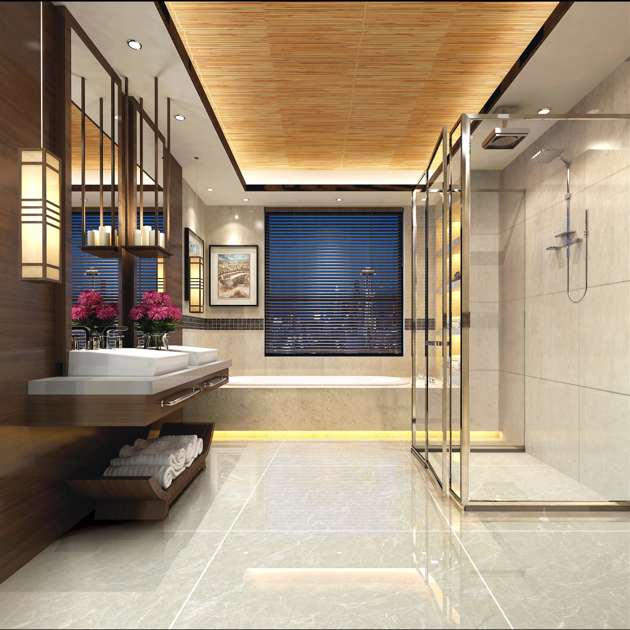 All Sizes Beige Marble - Look Tiles for Bathroom & Interior Spaces TQ32 - TYS - dz031