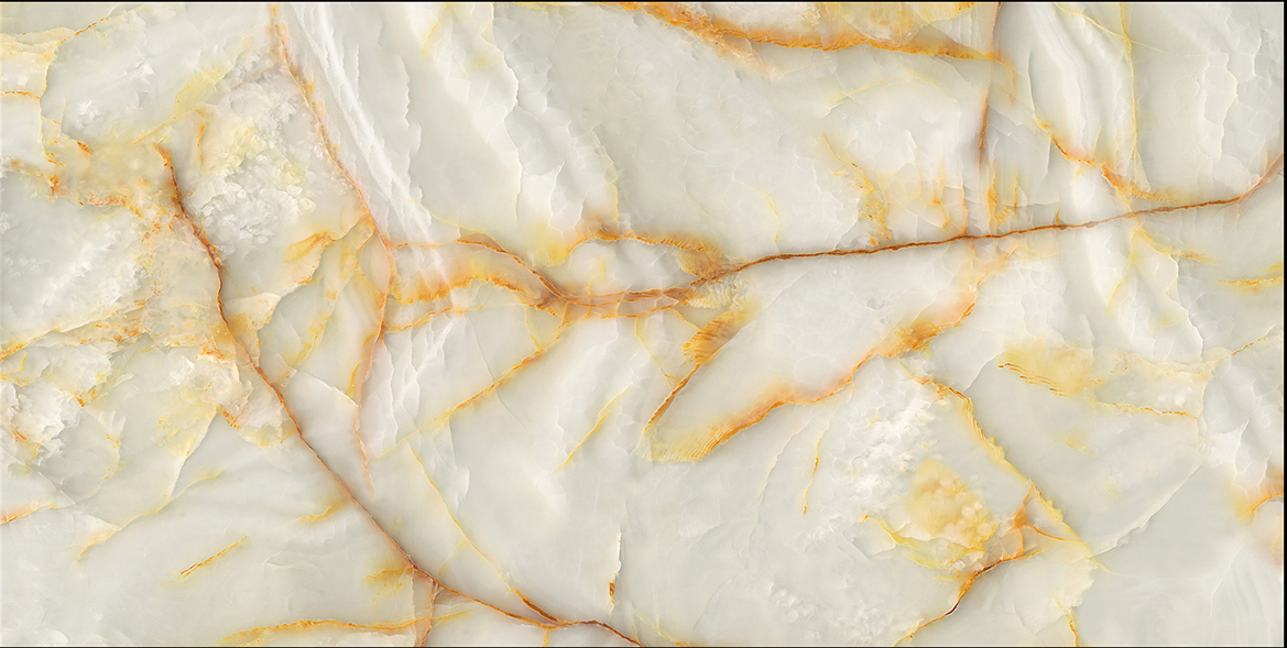 Multiple Size Cream - White Onyx - Look Tiles with Gold Veins for Luxury Interior Spaces TQ32 - TYS - dz043