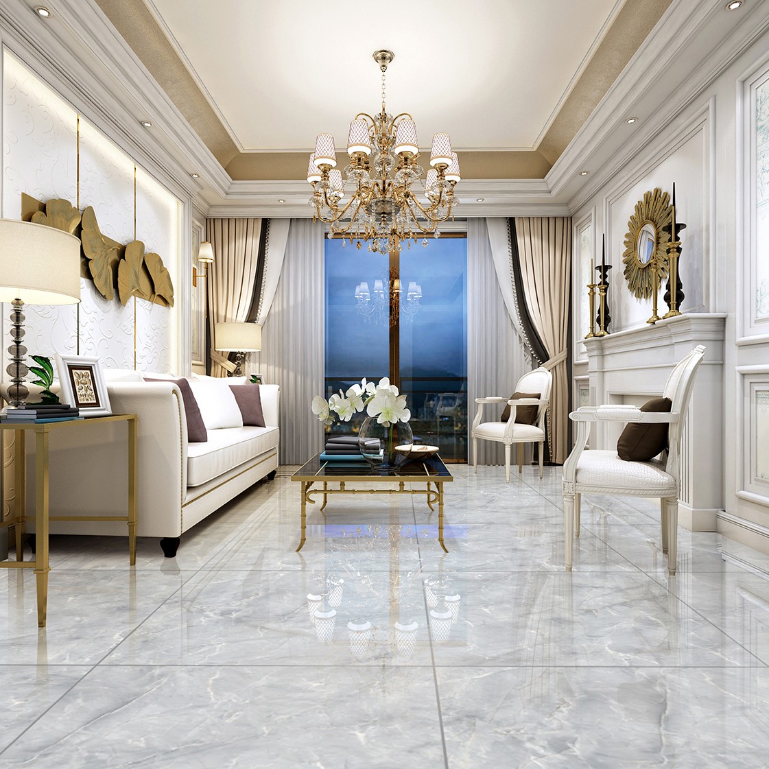 Multiple Size Light Grey Marble - Look Tiles for Luxury Interior Spaces TQ32 - TYS - dz046