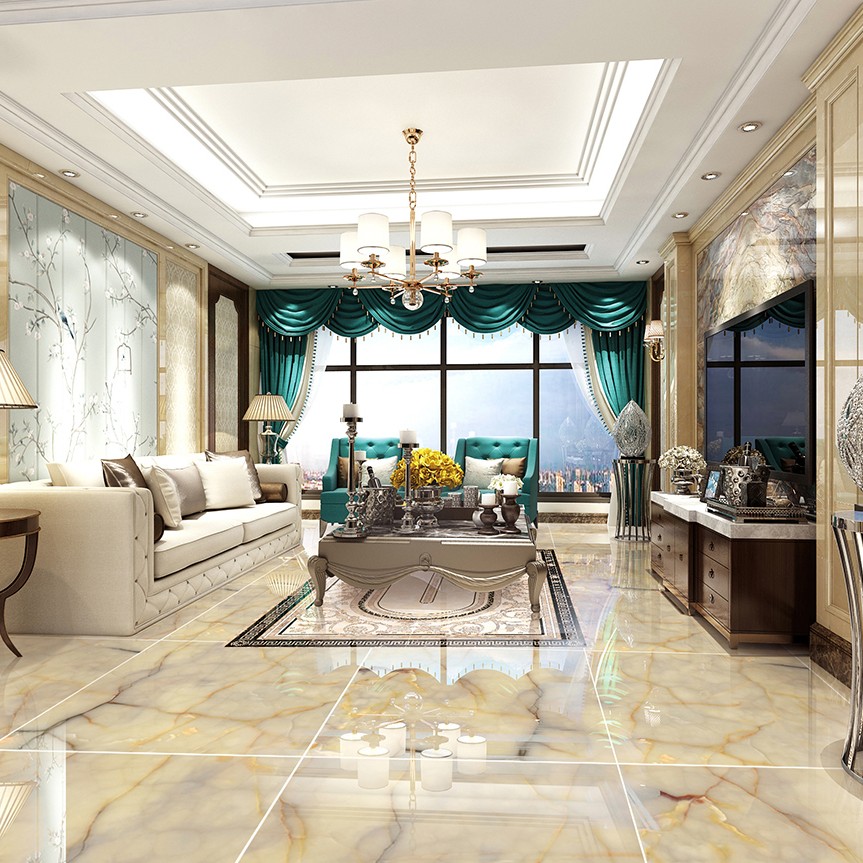 Multiple Size Cream - White Onyx - Look Tiles with Gold Veins for Luxury Interior Spaces TQ32 - TYS - dz047
