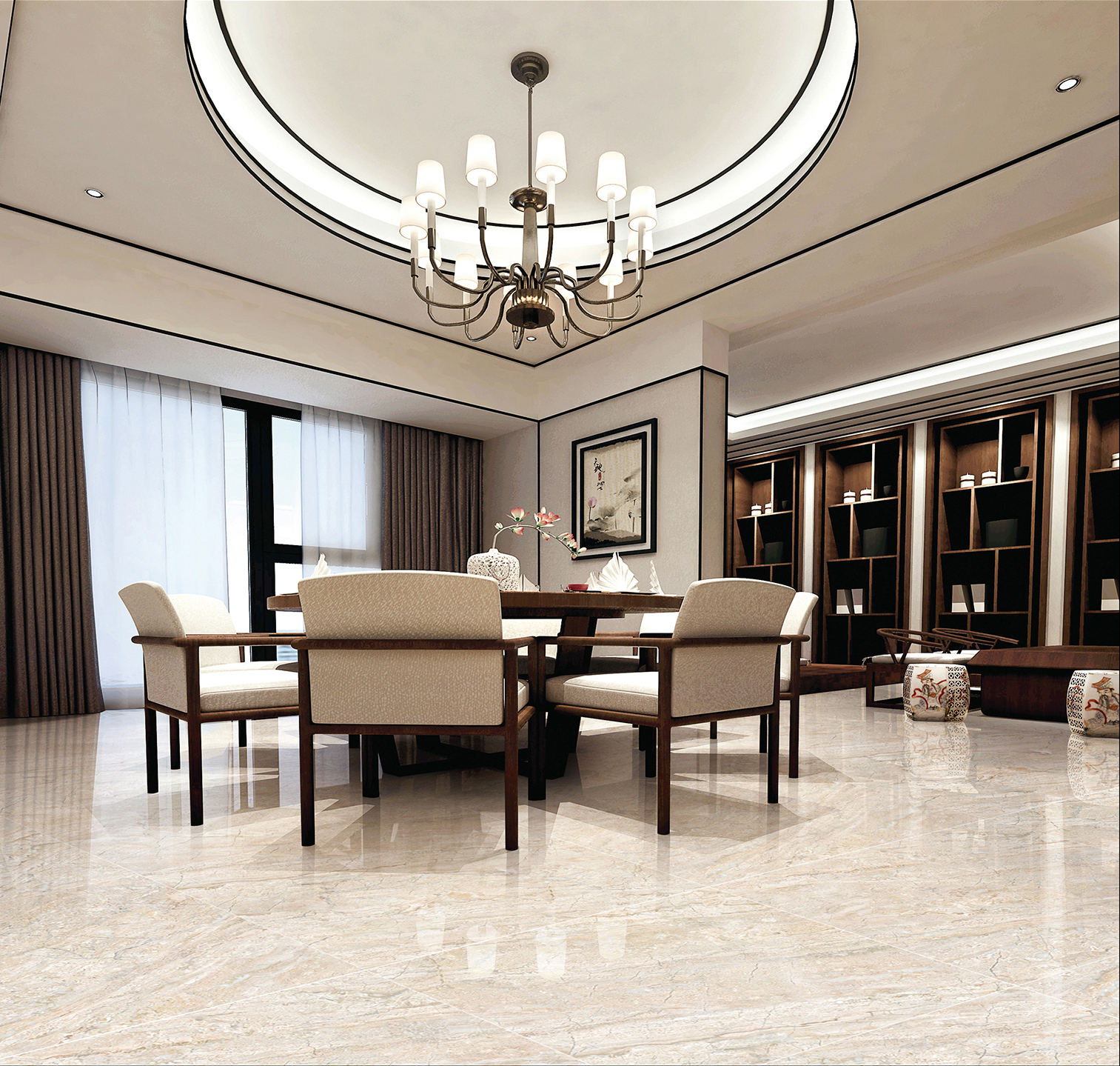 Multiple Size Beige Marble - Look Tiles for Dining & Interior Spaces TQ32 - TYS - dz049