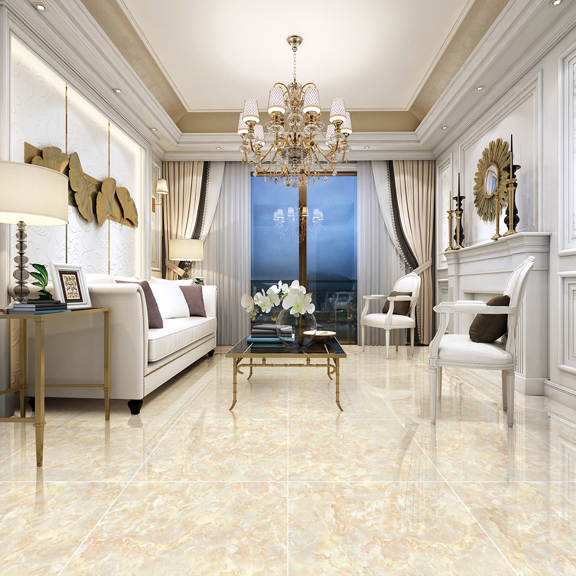 Multiple Size Cream - Beige Onyx - Look Tiles for Luxury Interior Spaces TQ32 - TYS - dz054