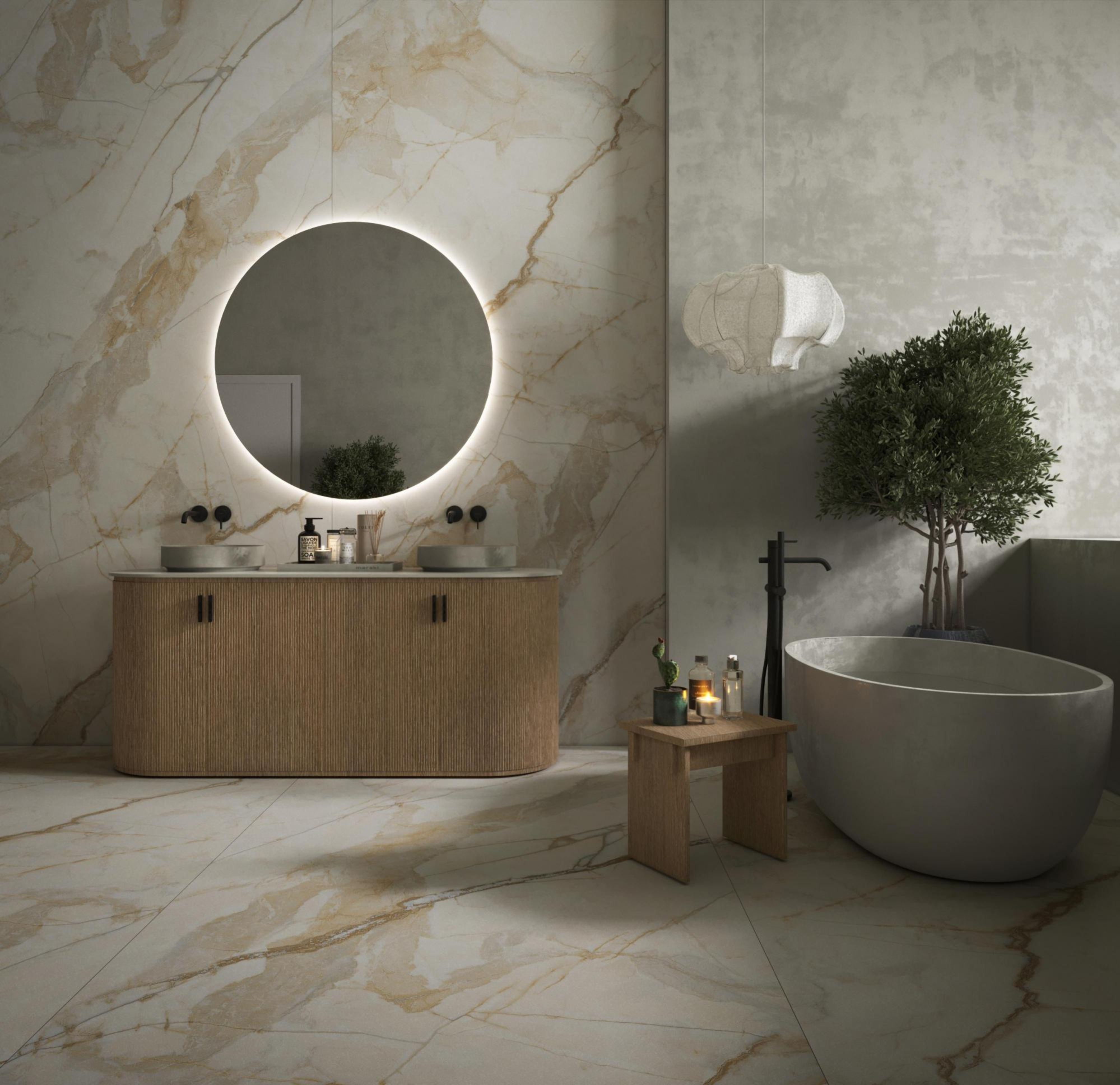 Calacatta Oro Series Gold Veining Sintered Stone 2700x1200x6mm High Gloss Finish TQ34-X2712S1255YSR