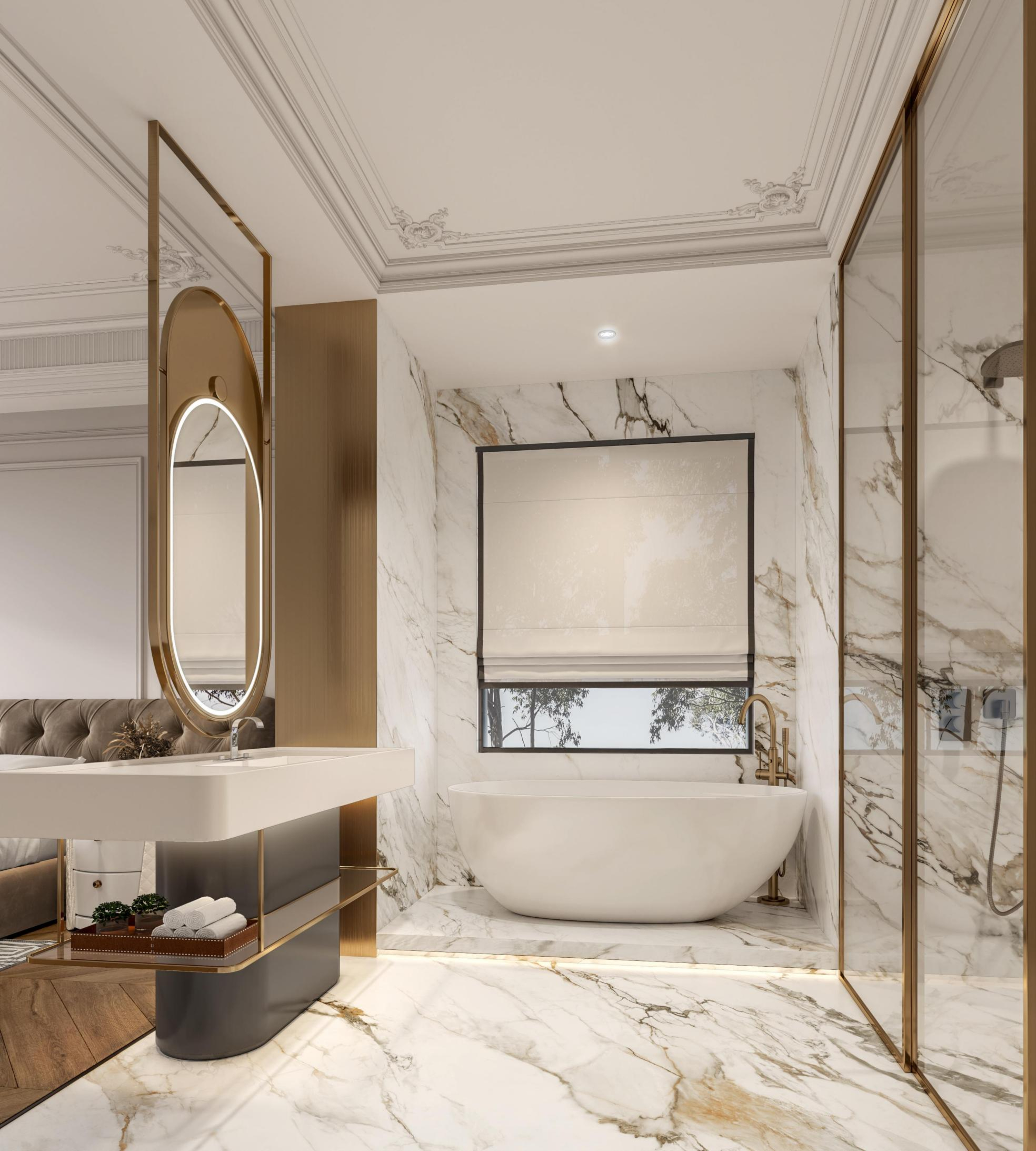 Elegant Calactta Luxe Effect Porcelain Slab 2700x1200x9mm for Countertops TQ34-X2712V8560YSN