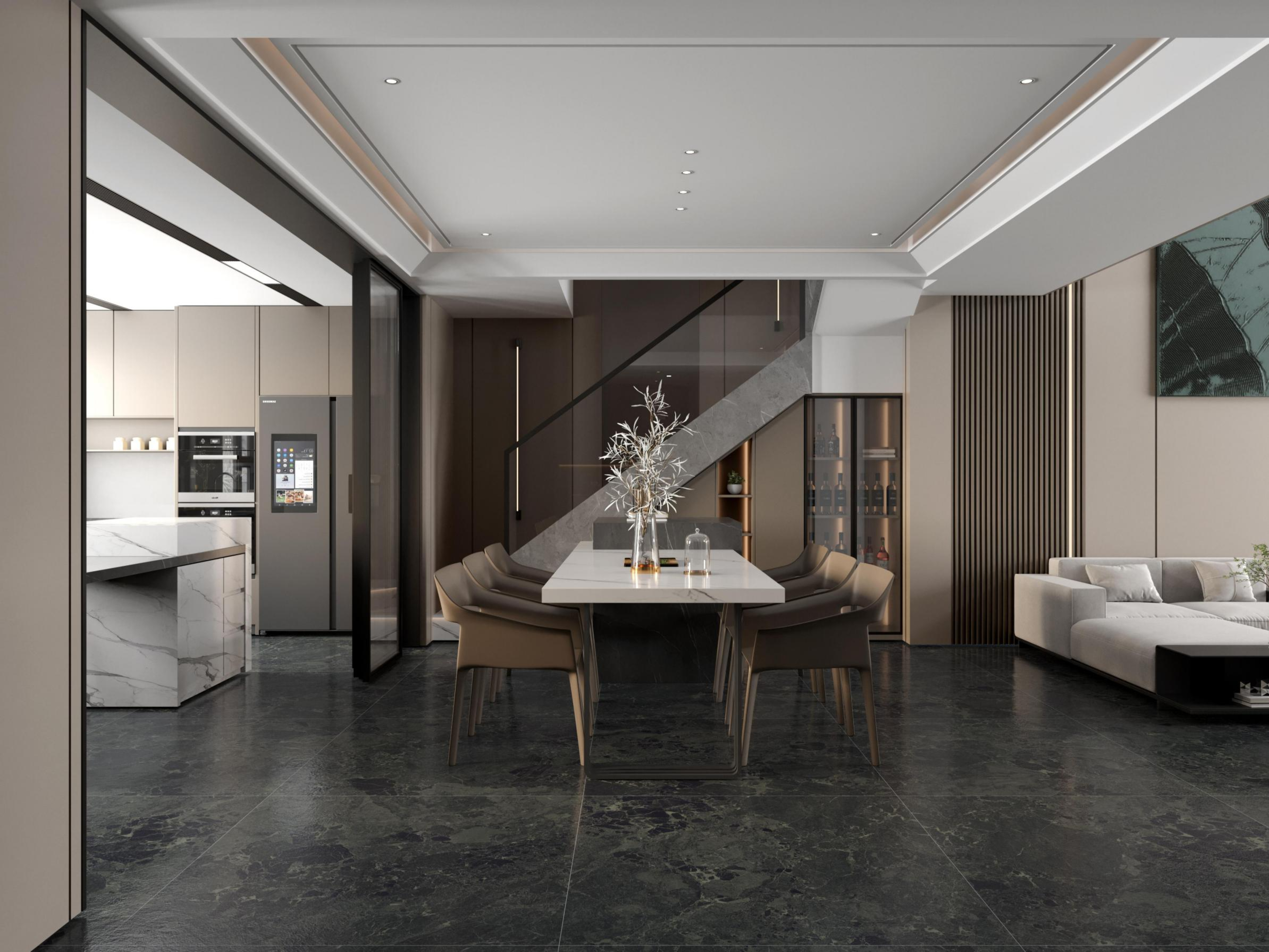 Meteorite Black Series 2700x1200x9mm Dark Porcelain Countertop Slab TQ34-K2712V8583YSR