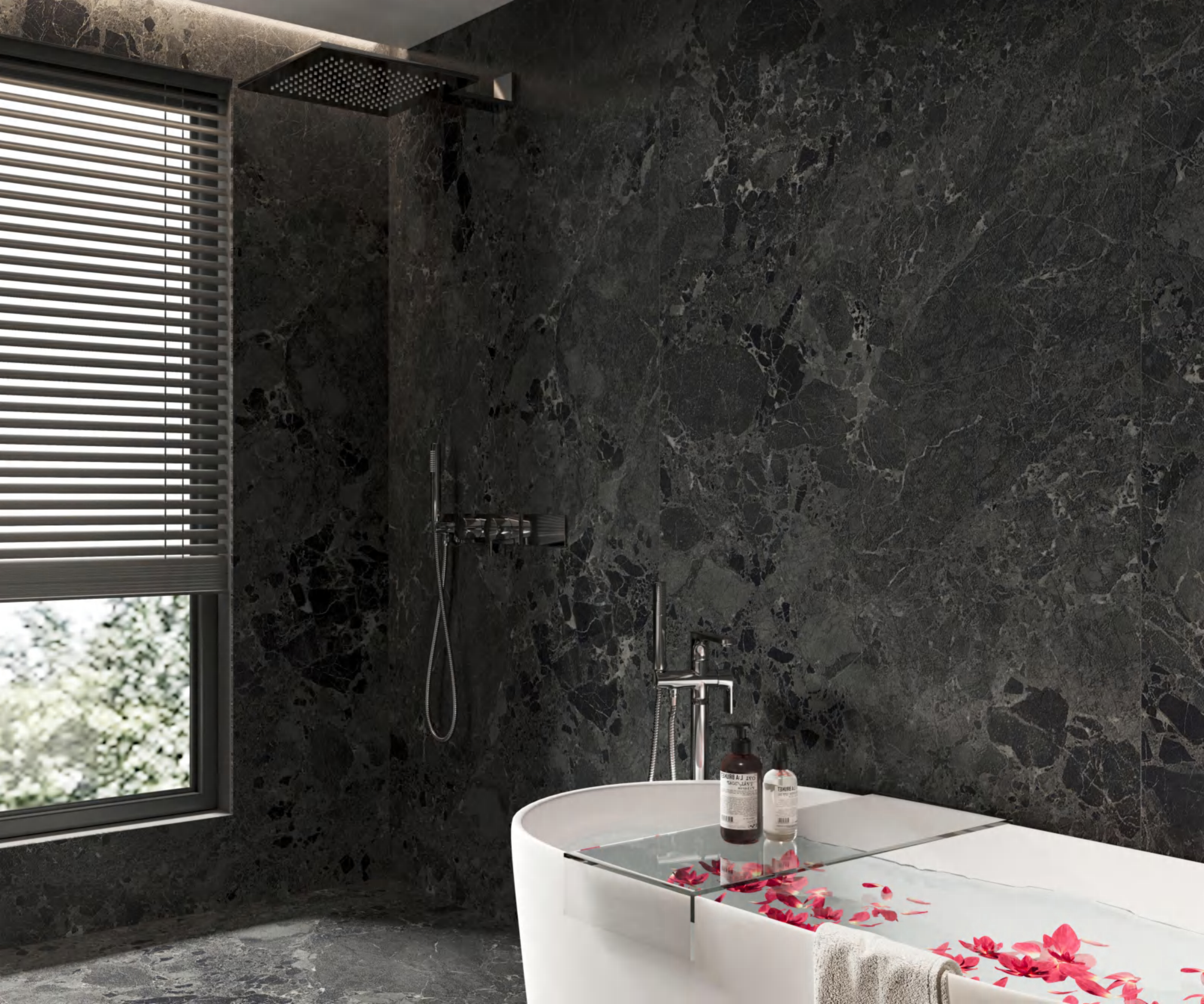 Meteorite Black Series 2700x1200x9mm Dark Porcelain Countertop Slab TQ34-K2712V8583YSR