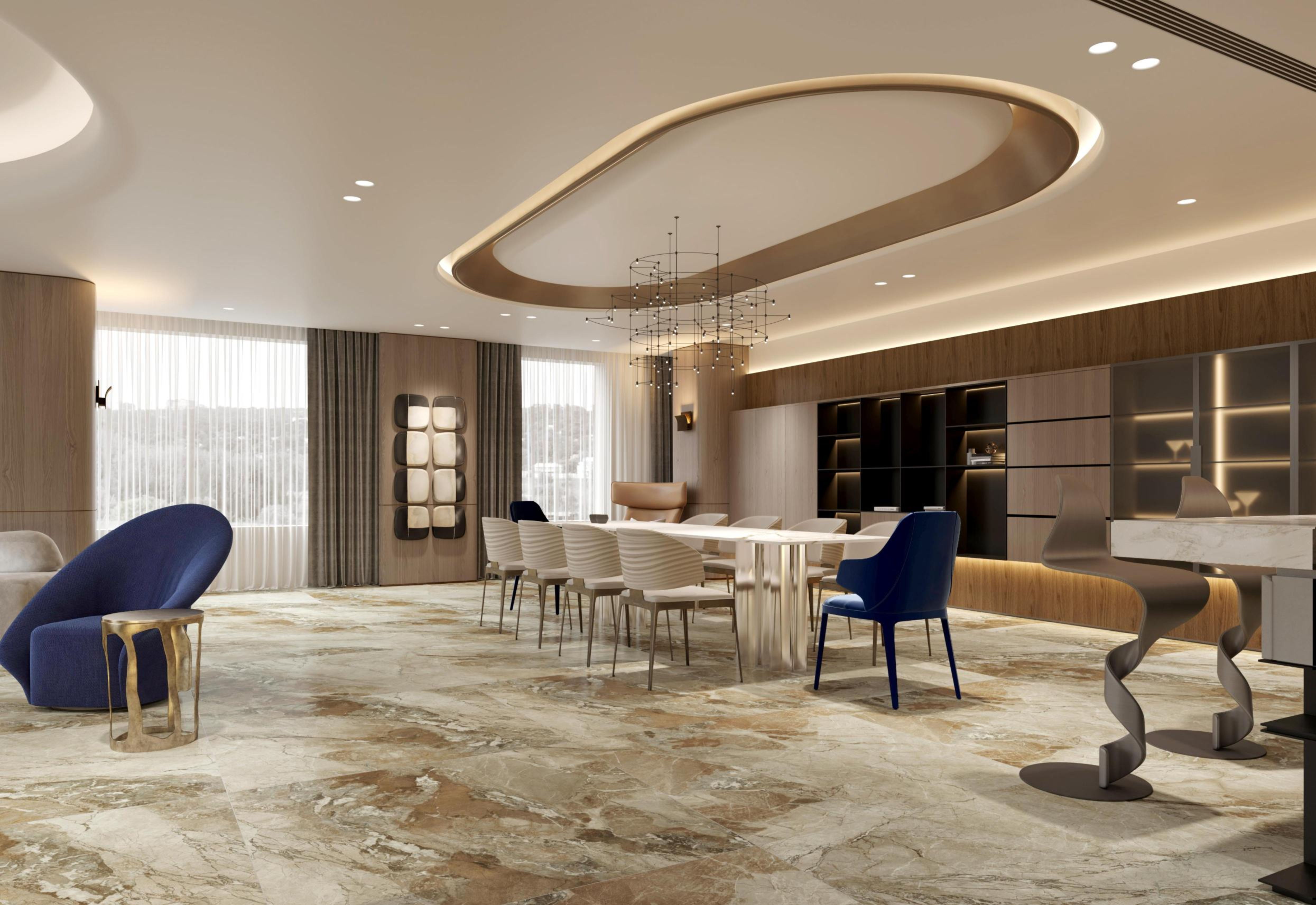 Carmine Jade Series 2700x1200x9mm Warm Porcelain Countertop Slab TQ34-K2712V8596YSR