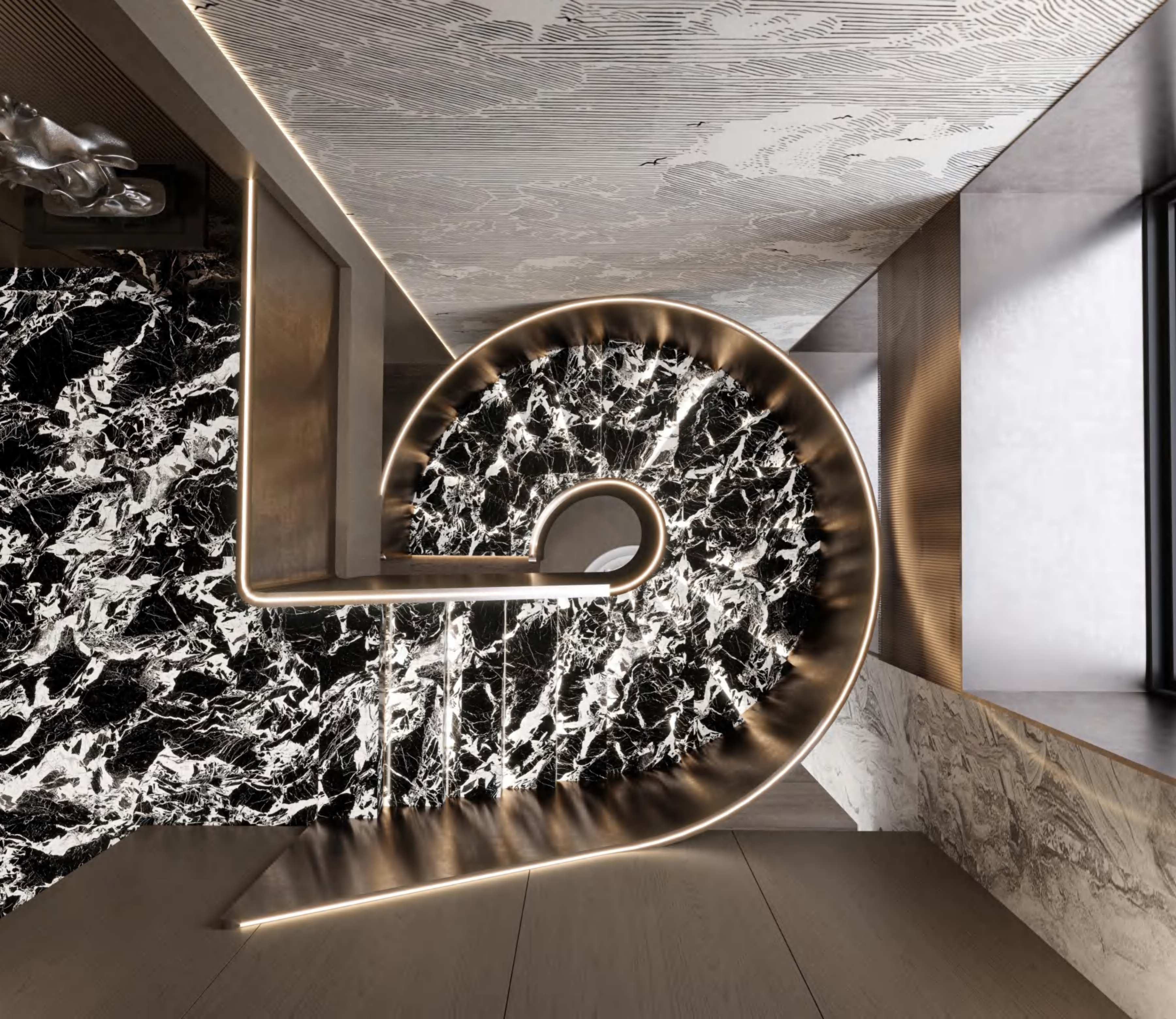 Luxury Nero Bvlgari Black & White Vein Porcelain Slab 2700x1200x9mm TQ34-K2712V1279YSR