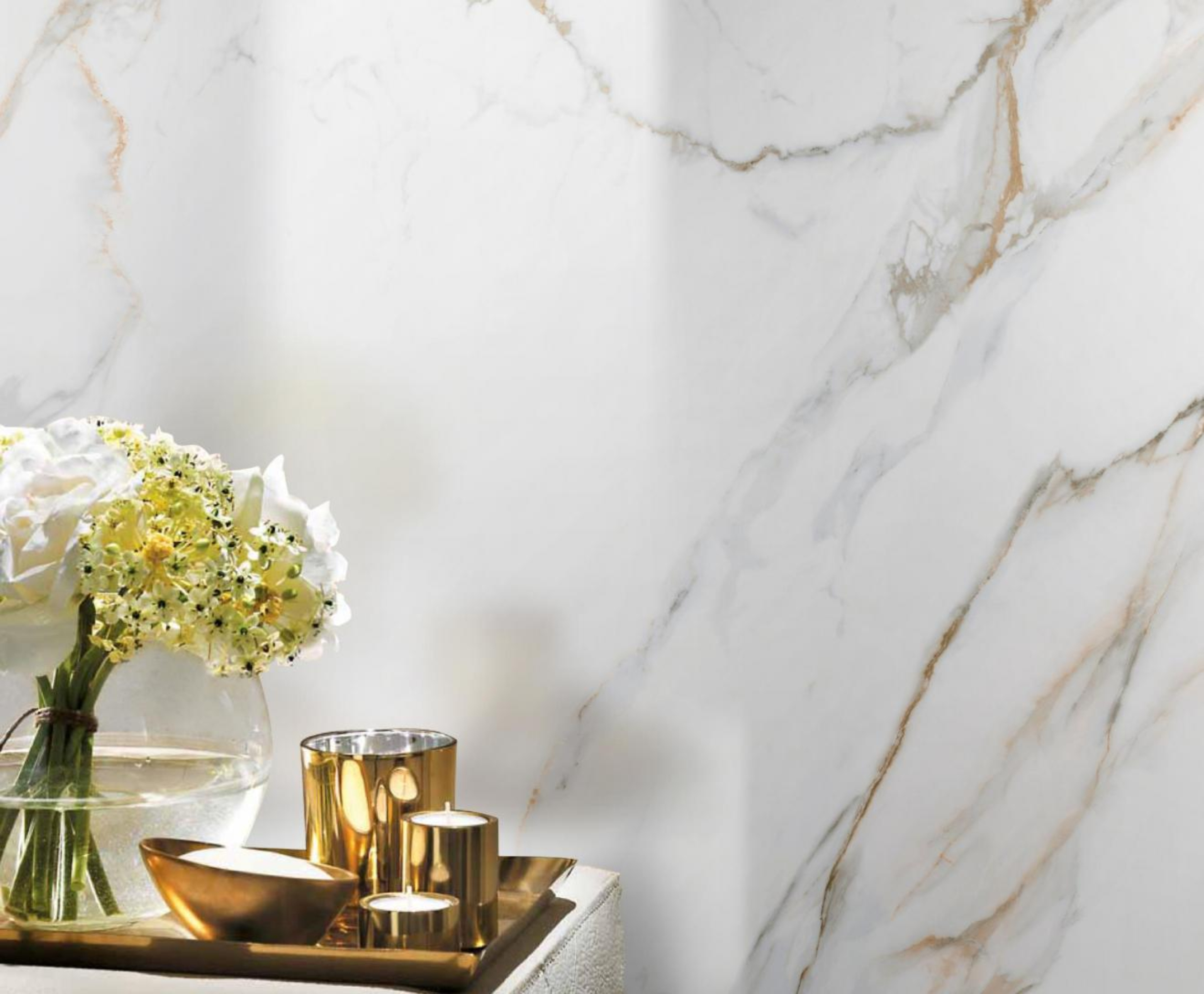 Premium Calacatta Palace Gold Marble Look Large Format Porcelain Slab TQ34-K2712V8018AR