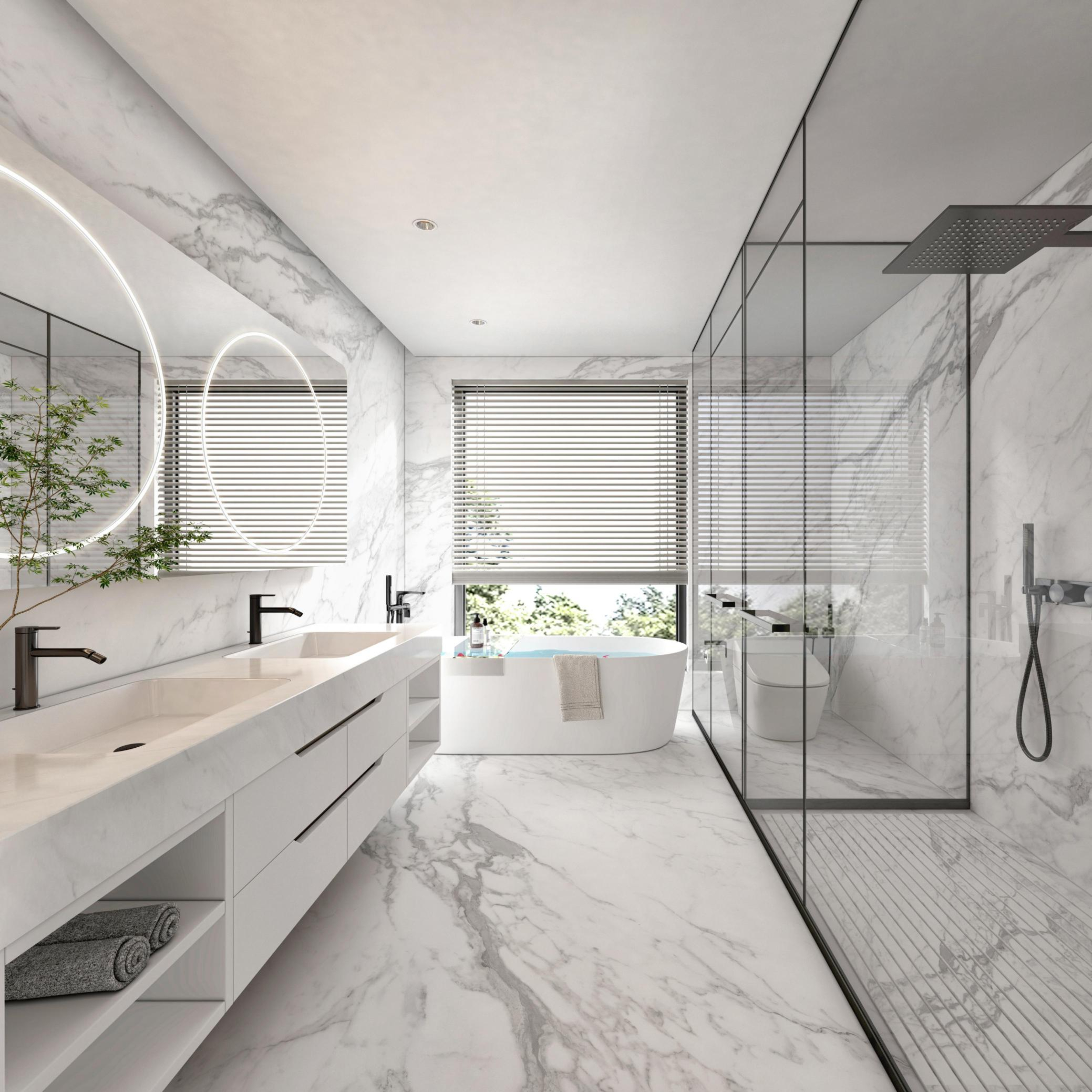 Bernini White Series 2700x1200x9mm High Gloss Porcelain Slab TQ34-K2712V8384AR