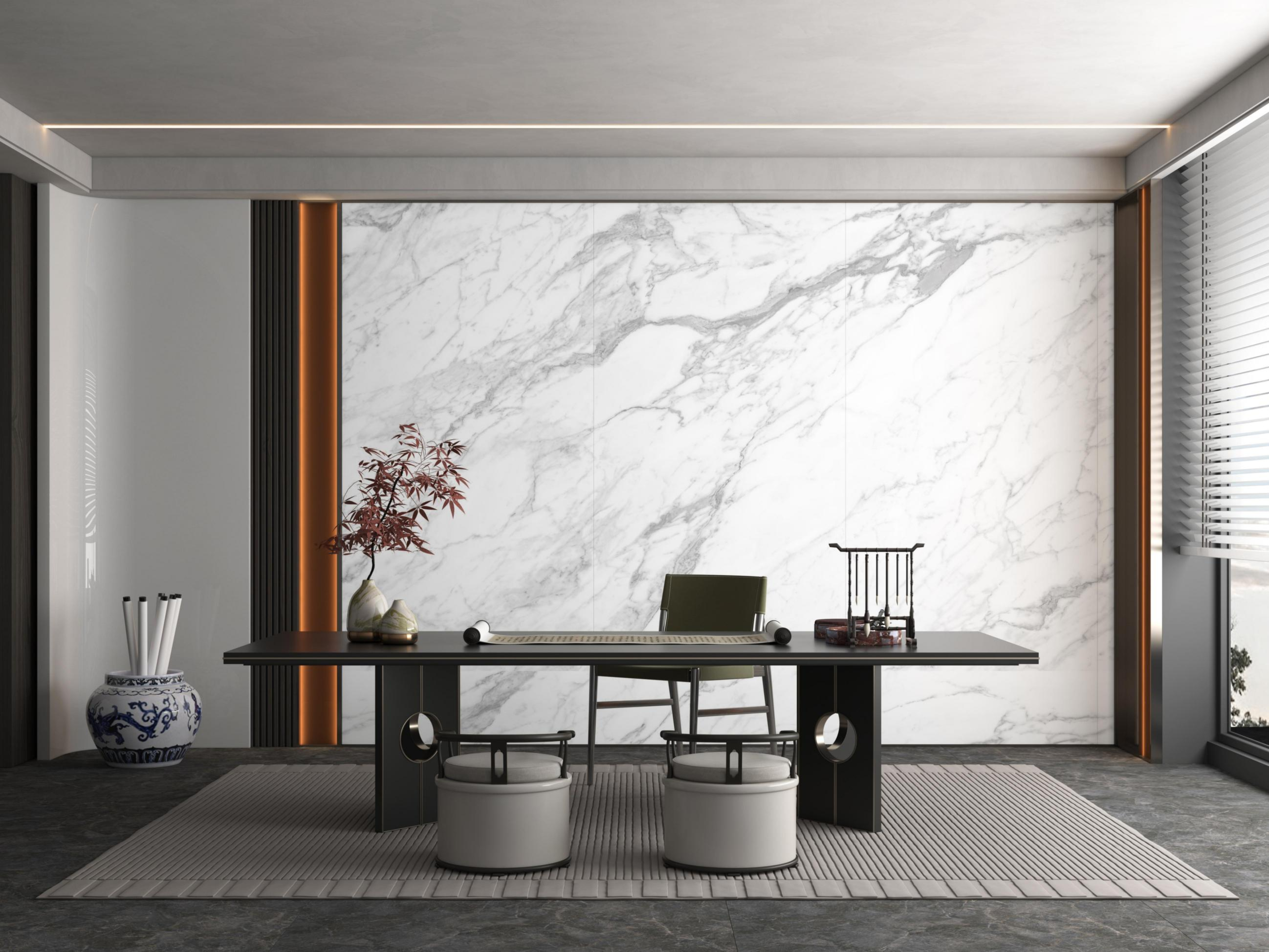 Bernini White Series 2700x1200x9mm High Gloss Porcelain Slab TQ34-K2712V8384AR