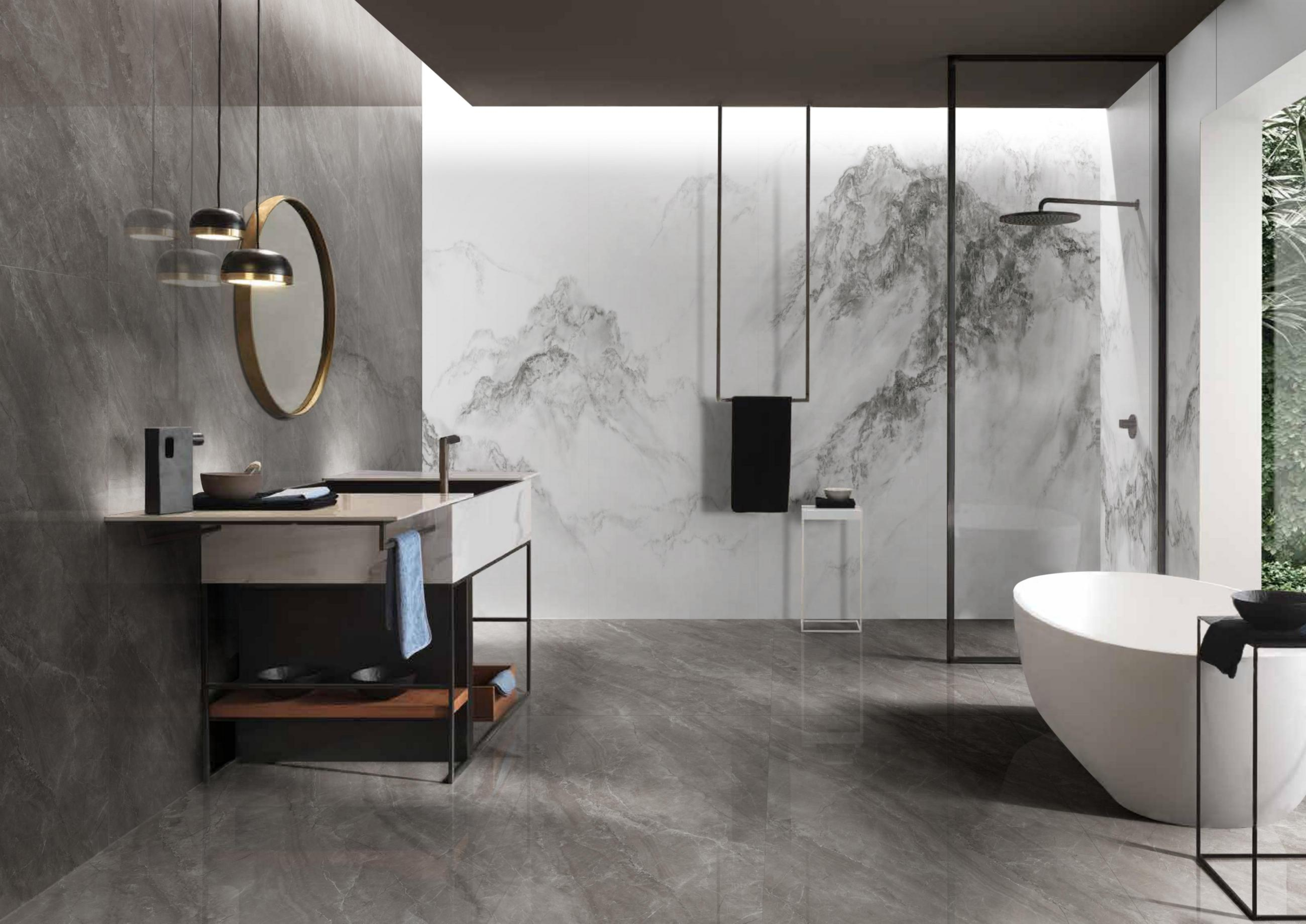 Luxury Alpina Hylla Snowwhite Mountain Vein Porcelain Slab 2700x1200x9mm TQ34-K271208506AR