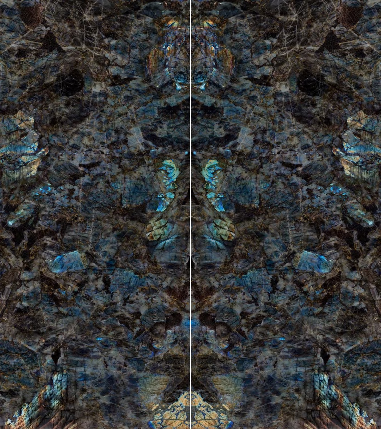 Luxury Lemurian Blue Reddish-Brown Gemstone Look Porcelain Slab 2700x1200x9mm TQ34-