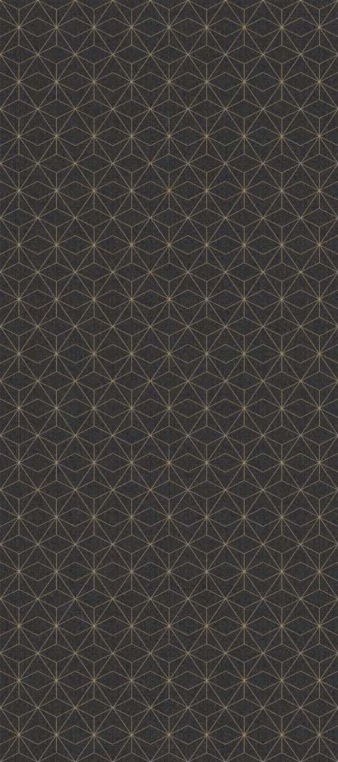 Luxury Kerida DecorBlue Charcoal-Black & Gold Geometric Porcelain Slab 2700x1200x9mm TQ34-K2712V8052AEH
