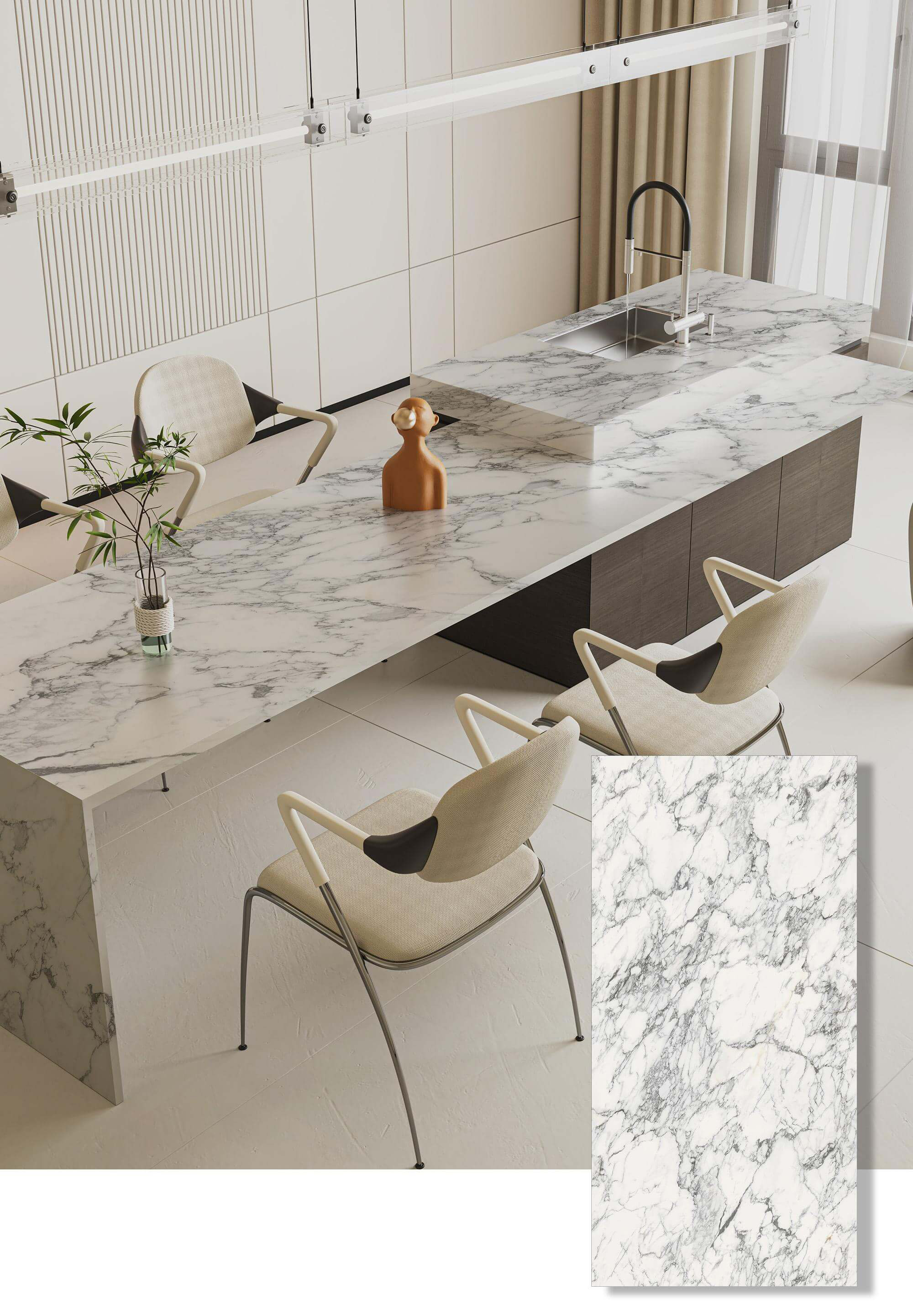 BALOP Series 1600x3200x12mm Full-Body Sintered Countertop Tile TQ35-JQD163212F183 AB