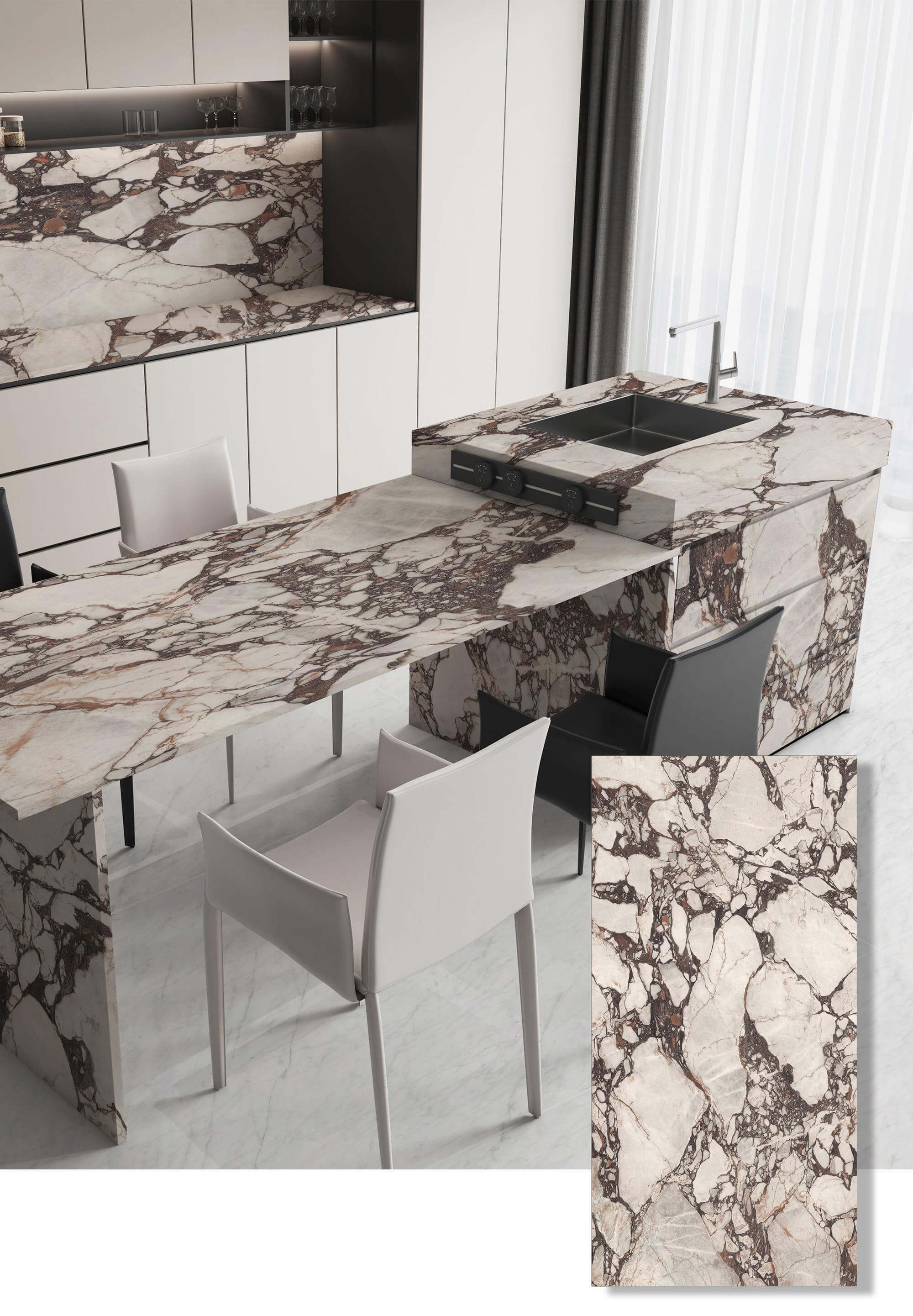 Luxury Boutique Bvlgari Purple Calacatta Viola Sintered Tile 1600x3200x12mm TQ35-JQD163212F187