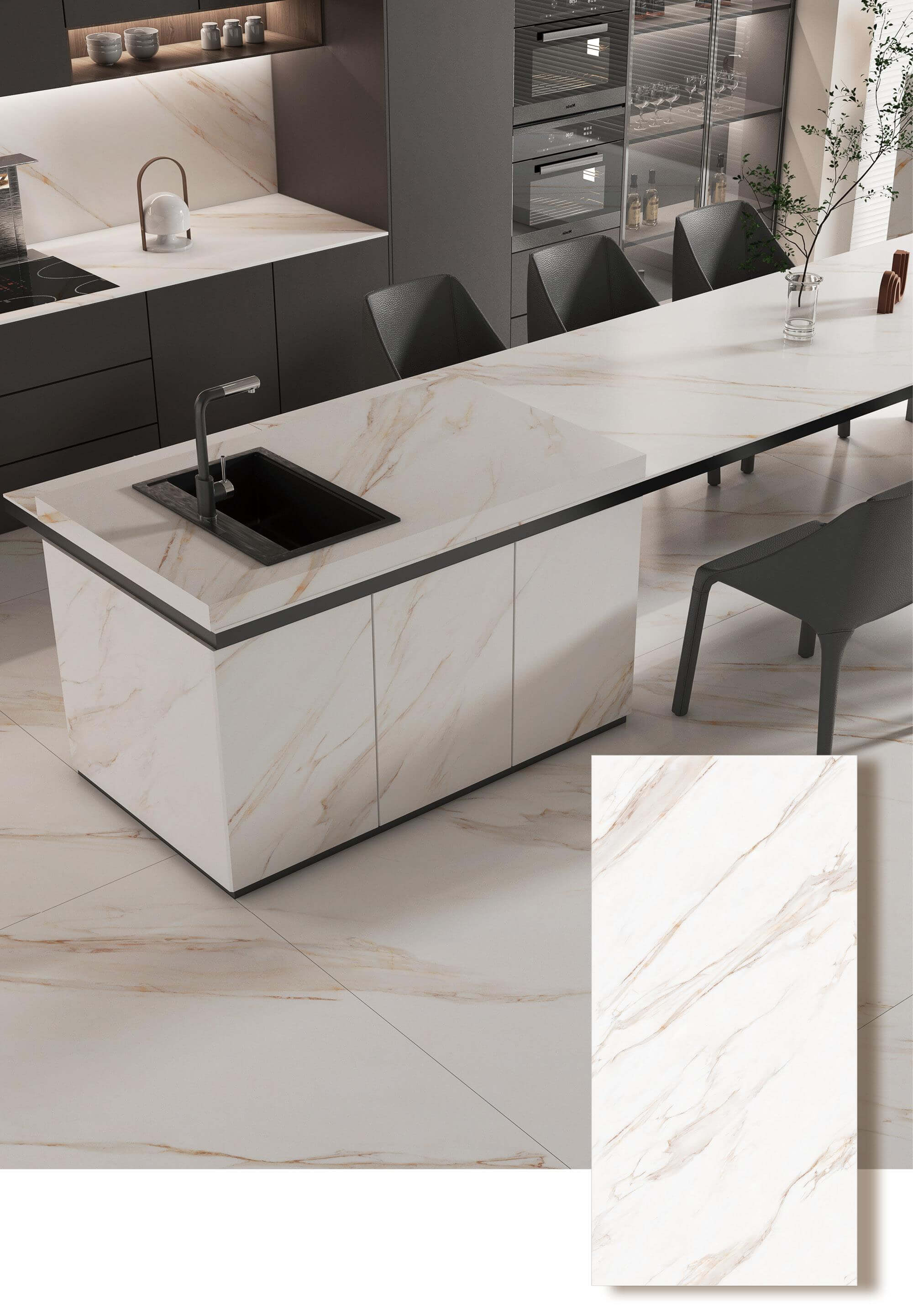 Elegant Gadal Fish Maw Gold Sintered Tile for Bright Luxury Interiors TQ35-JQD163212G47