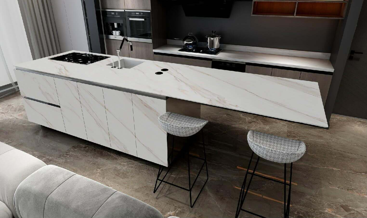 Elegant Gadal Fish Maw Gold Sintered Tile for Bright Luxury Interiors TQ35-JQD163212G47