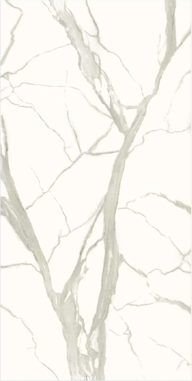 Luxury SUPER SNOW WHITE Creamy White & Branching Grey Vein Sintered Tile 1600x3200x12mm TQ35-JQD163212G78